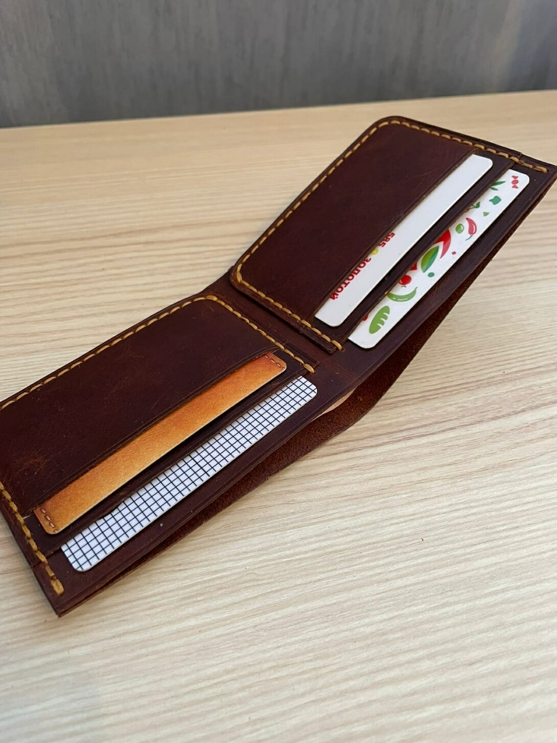 Cardholder and bi-fold, first attempts - My, Leather products, Leather, Self-development, Personal experience, Longpost