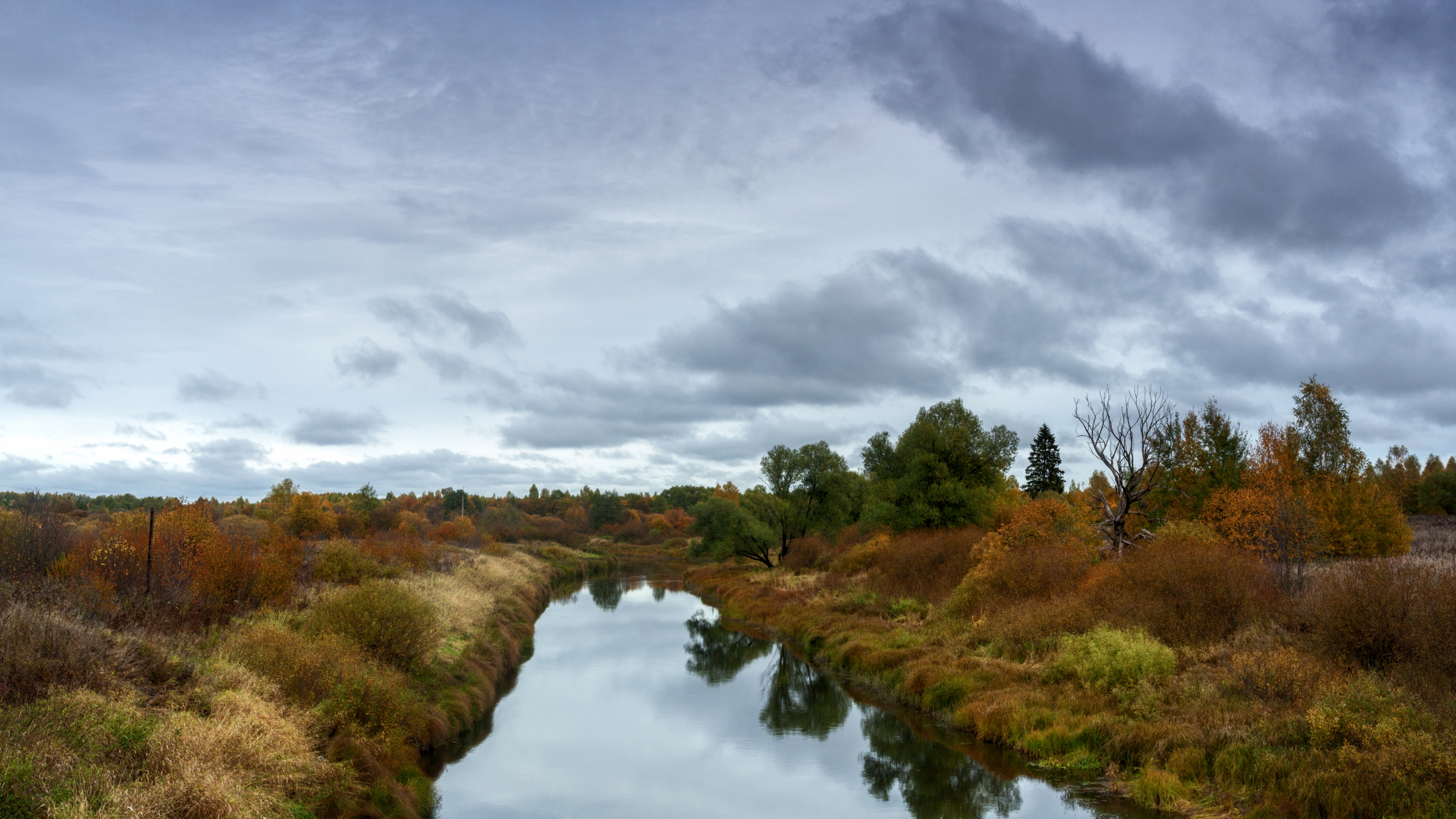 R. Melecha, Tver region - My, The photo, Sky, Nature, River, Tree, Clouds