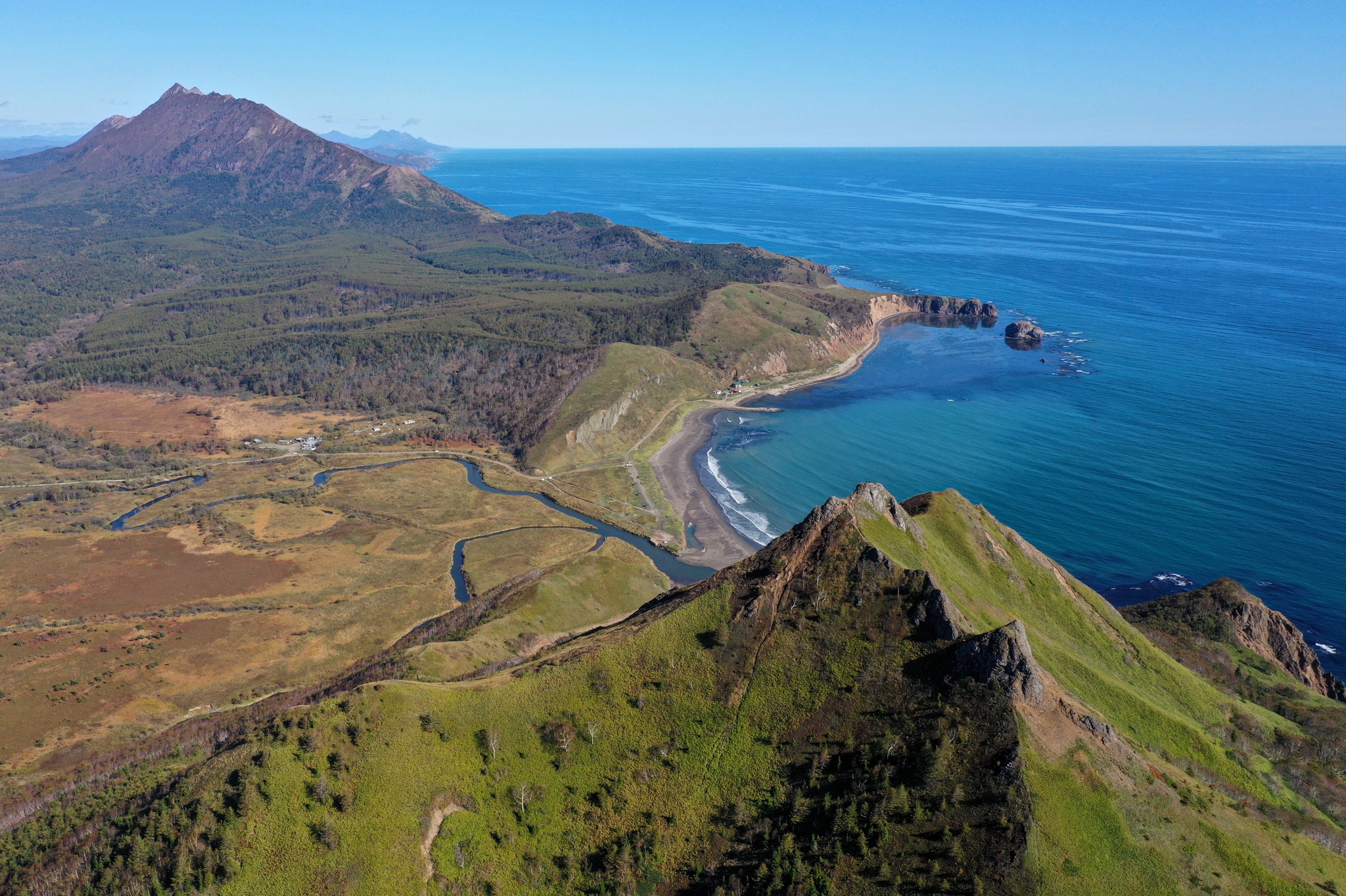 Smely Peak, Tikhaya Bay, Zhdanko Ridge (Sakhalin Island) - My, Sakhalin, Sakhalin Region, Quadcopter, Drone, Dji, Aerial photography, Landscape, The photo