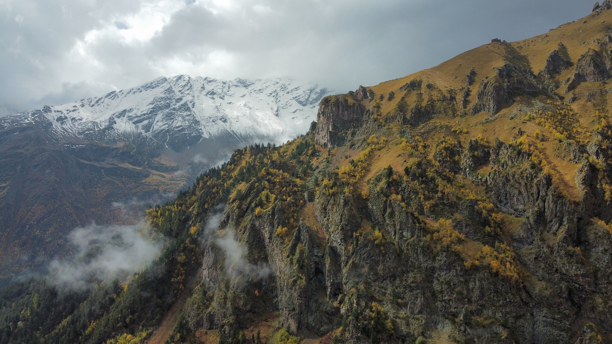 Natural beauty of the Kabardino-Balkarian Republic in October - My, The mountains, Nature, Waterfall, Aerial photography, Hiking, The nature of Russia, Longpost