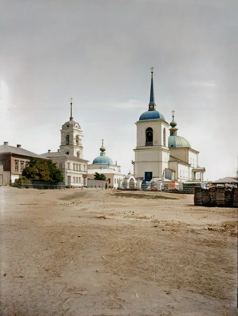 Landscapes of the Saratov province in 1894 - My, Temple, Old photo, Architecture, Colorization, Saratov, Gubernia, Story, The photo, Dubovka, Tsaritsyn, Volga river, Khvalynsk, Longpost