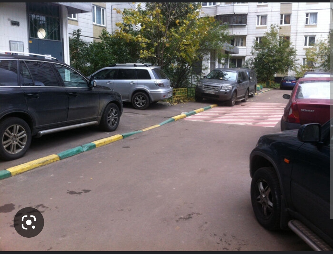 Sidewalk parking - Car, Entrance, Inadequate, Kick scooter, Negative