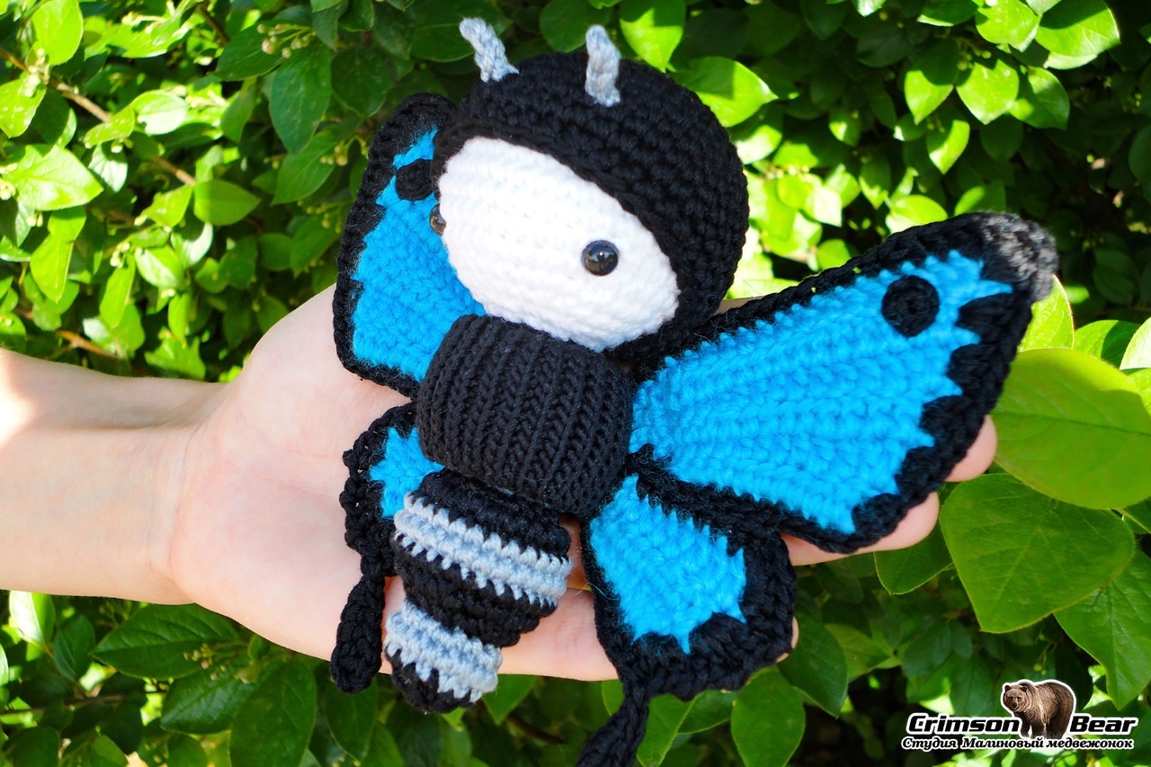 Insects - My, Amigurumi, Needlework without process, Knitting, Soft toy, Insects, Butterfly, Жуки, Longpost