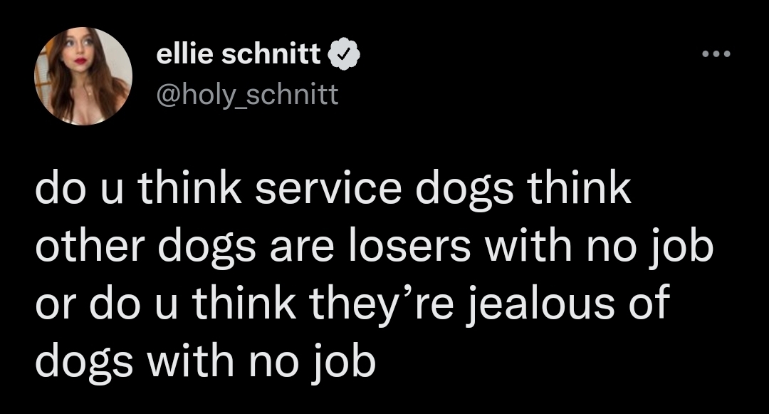 And in fact) - Dog, Service dogs, Unemployment, Envy, Twitter