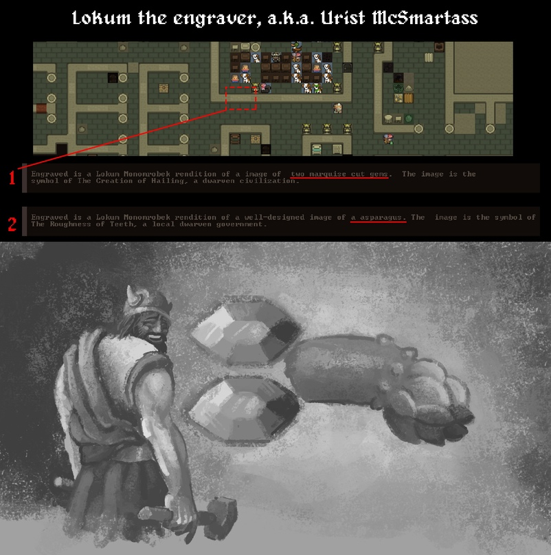 Art in Dwarf Fortress - Video game, Computer games, Gamers, Games, Memes, Longpost