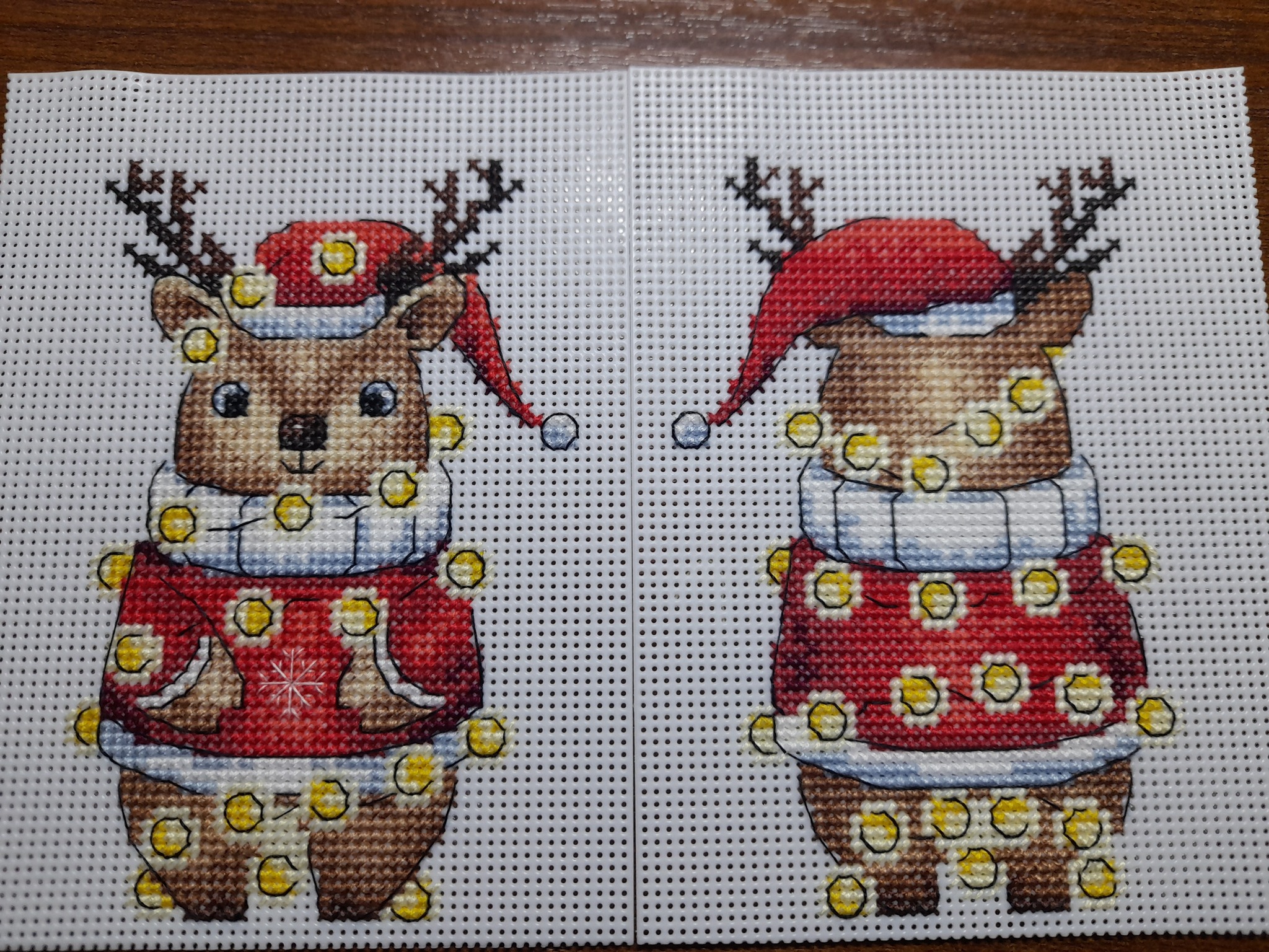 Deer, he is a deer in Africa - My, Christmas decorations, Embroidery, Cross-stitch, Deer, Longpost