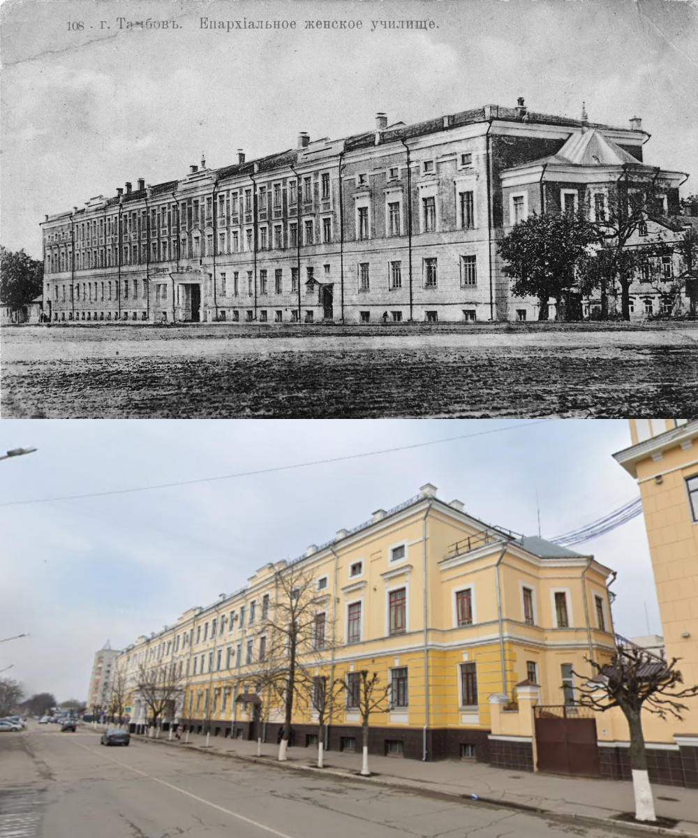 Tambov: before the Revolution and today. It was- became. Part 3 - My, Tambov, Tambov Province, History, Российская империя, Local history, Past, It Was-It Was, Comparison, Black and white photo, Architecture, Architectural monument, The Russia We Lost, История России, Longpost