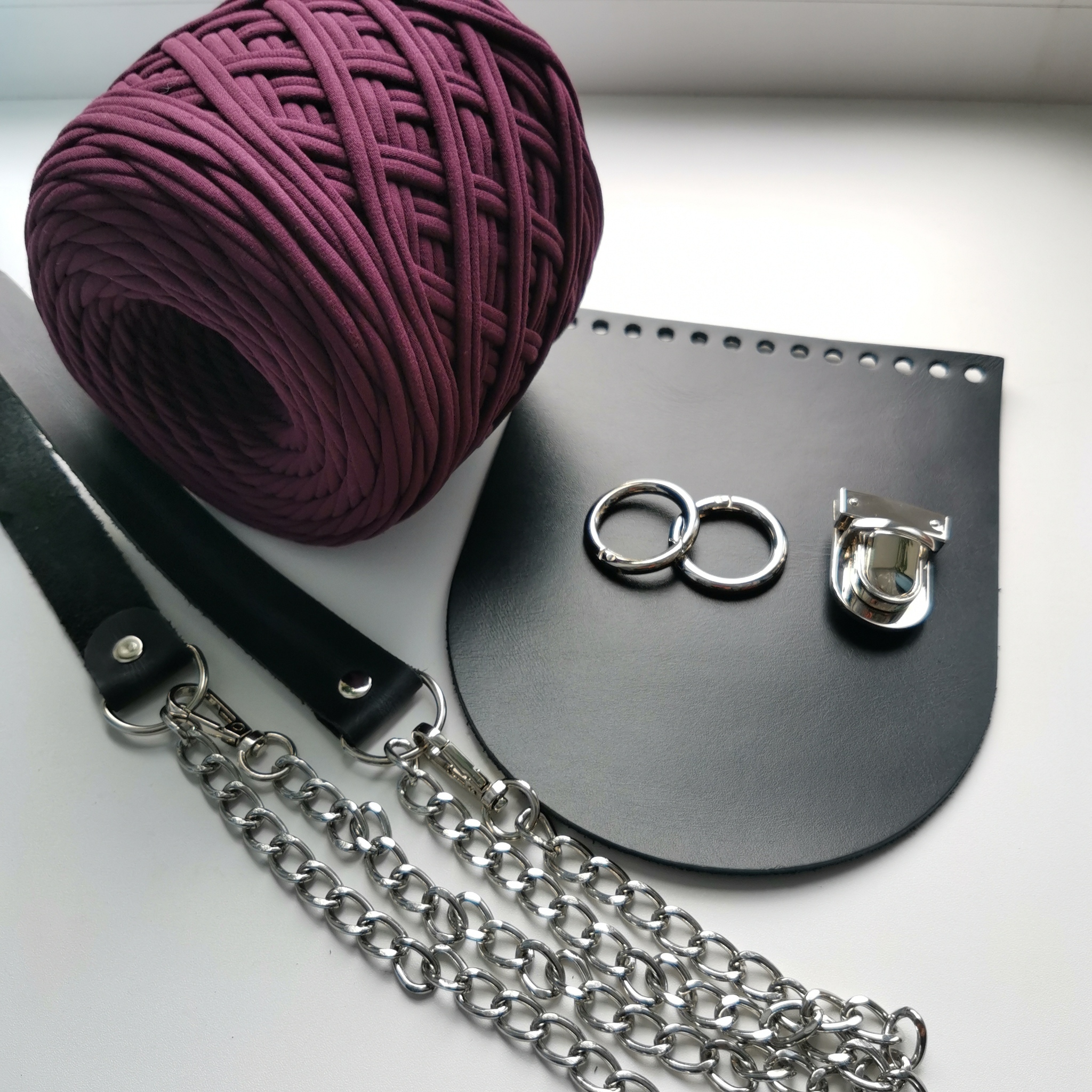 My personal kind of sedative. Part 2 - My, Knitting, Crochet, Natural leather, Yarn, Lady's bag, Handmade, Сумка, Oreo, Hook, Longpost, Needlework without process