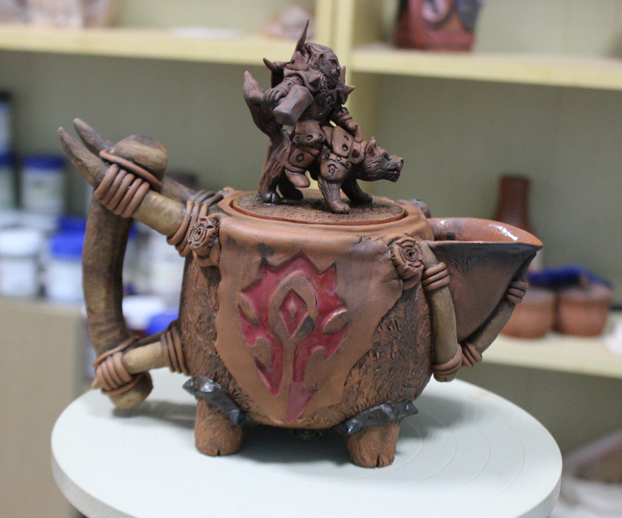 For the Horde! #3 - My, Ceramics, Needlework without process, His own ceramist, World of warcraft, Orcs, Horde, Kettle, Longpost