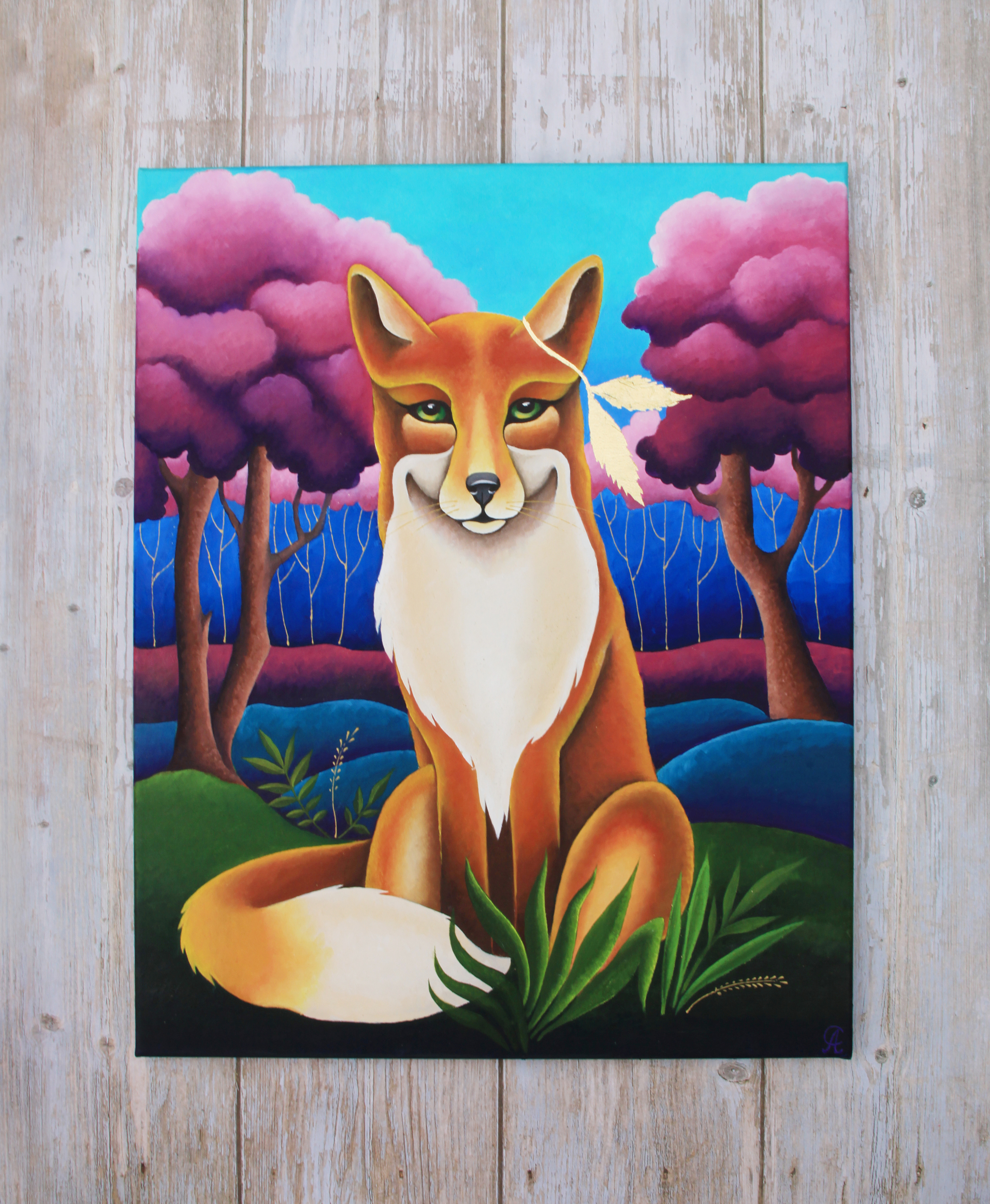 The Magic Fox. Oil on canvas 35x45 cm - My, Art, Artist, Painting, Painting, Oil painting, Animalistics, Fox, Longpost