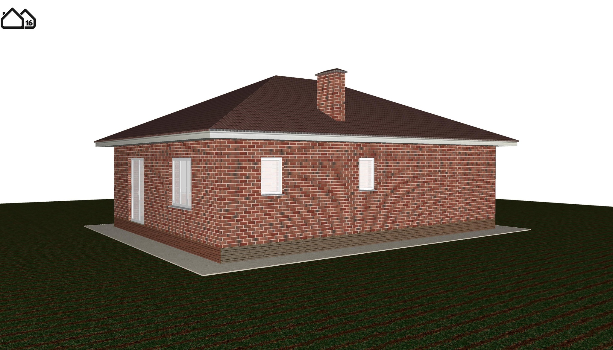 The project of a one-storey brick house with an area of 104 sq.m. with three bedrooms - the easiest and cheapest option in the performance - > download the project - My, Project, Interior, Building, Construction, Longpost