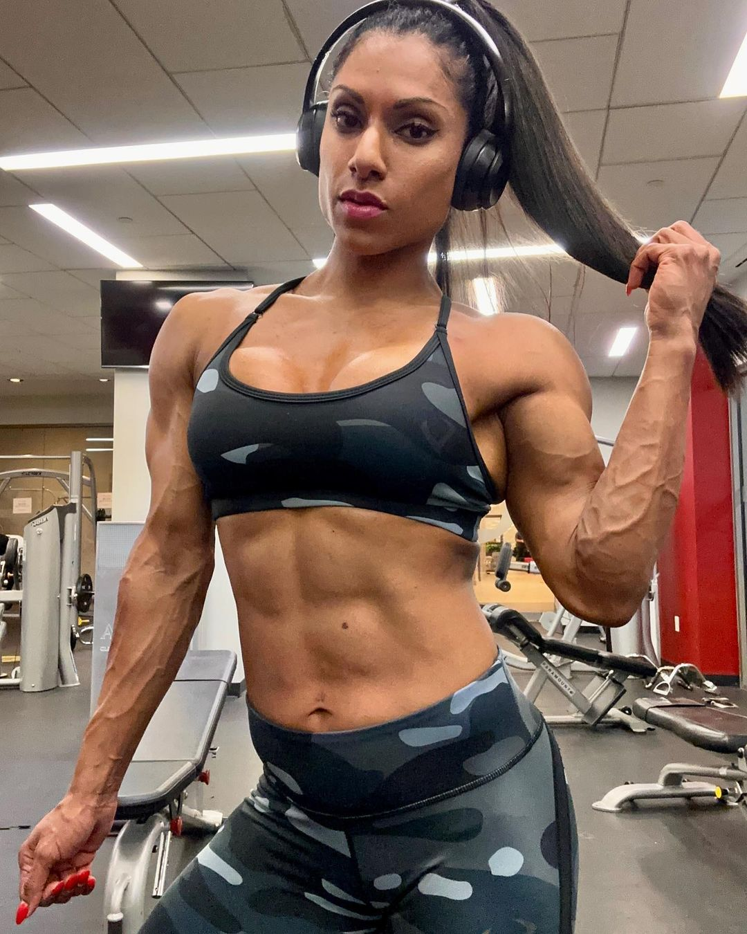 Sabah Sayed - NSFW, Sabah Syed, Bodybuilders, Strong girl, Body-building, Fitness, Swimsuit, The photo, Figure, Longpost