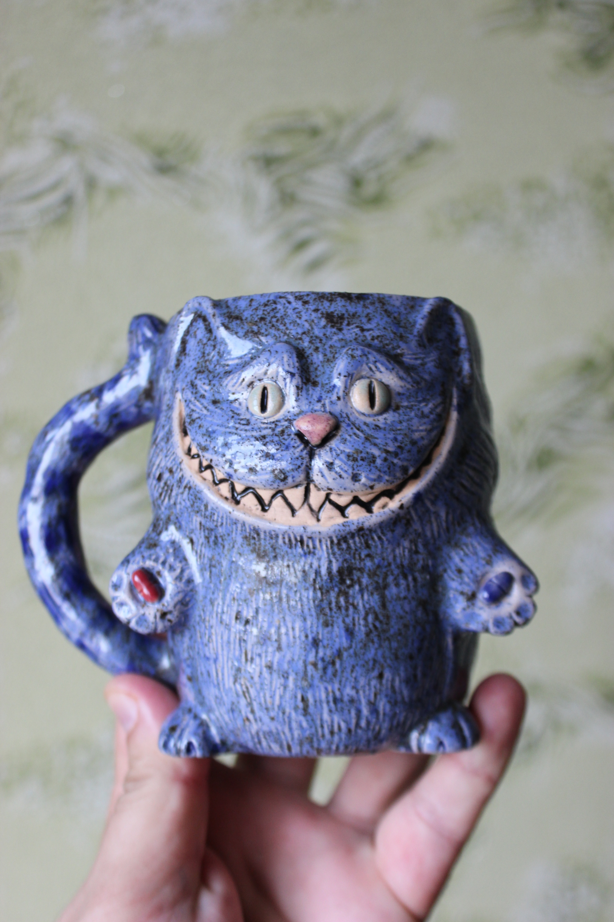 How do you like a crosover? - My, Needlework without process, Ceramics, His own ceramist, Alice in Wonderland, Cheshire Cat, Matrix, Morpheus, Longpost