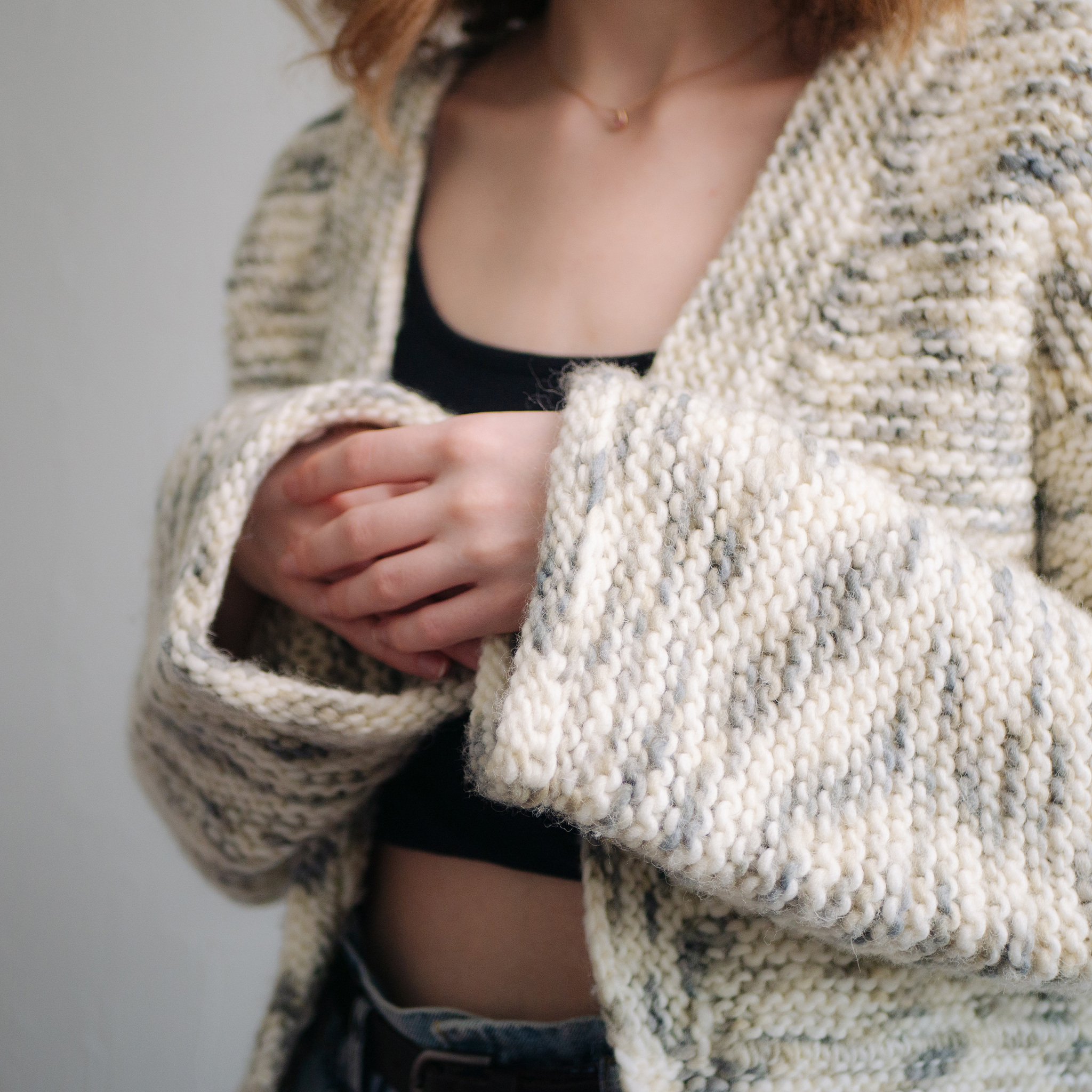 Cardigan made of dense wool yarn - My, Knitting, Handmade, Needlework without process, Creation, Longpost, Cardigan