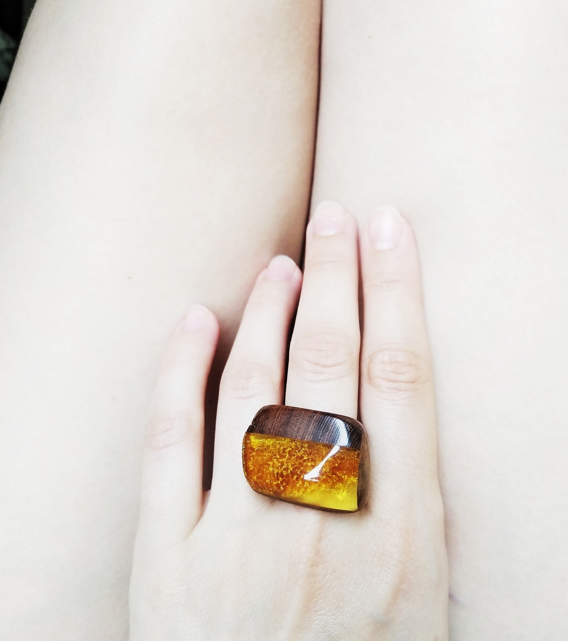 Amber archives №37 - My, Decoration, Ring, Beautiful, Needlework without process, Amber jewelry, Wood ornaments, Longpost