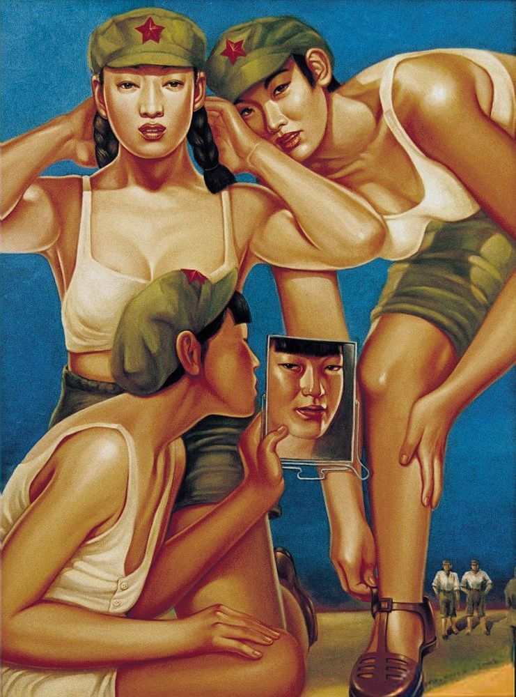 Girls in the Chinese Army: Hu Min's Sexy Painting - NSFW, China, Chinese, Painting, Artist, The culture, Erotic, Modern Art, Painting, Longpost