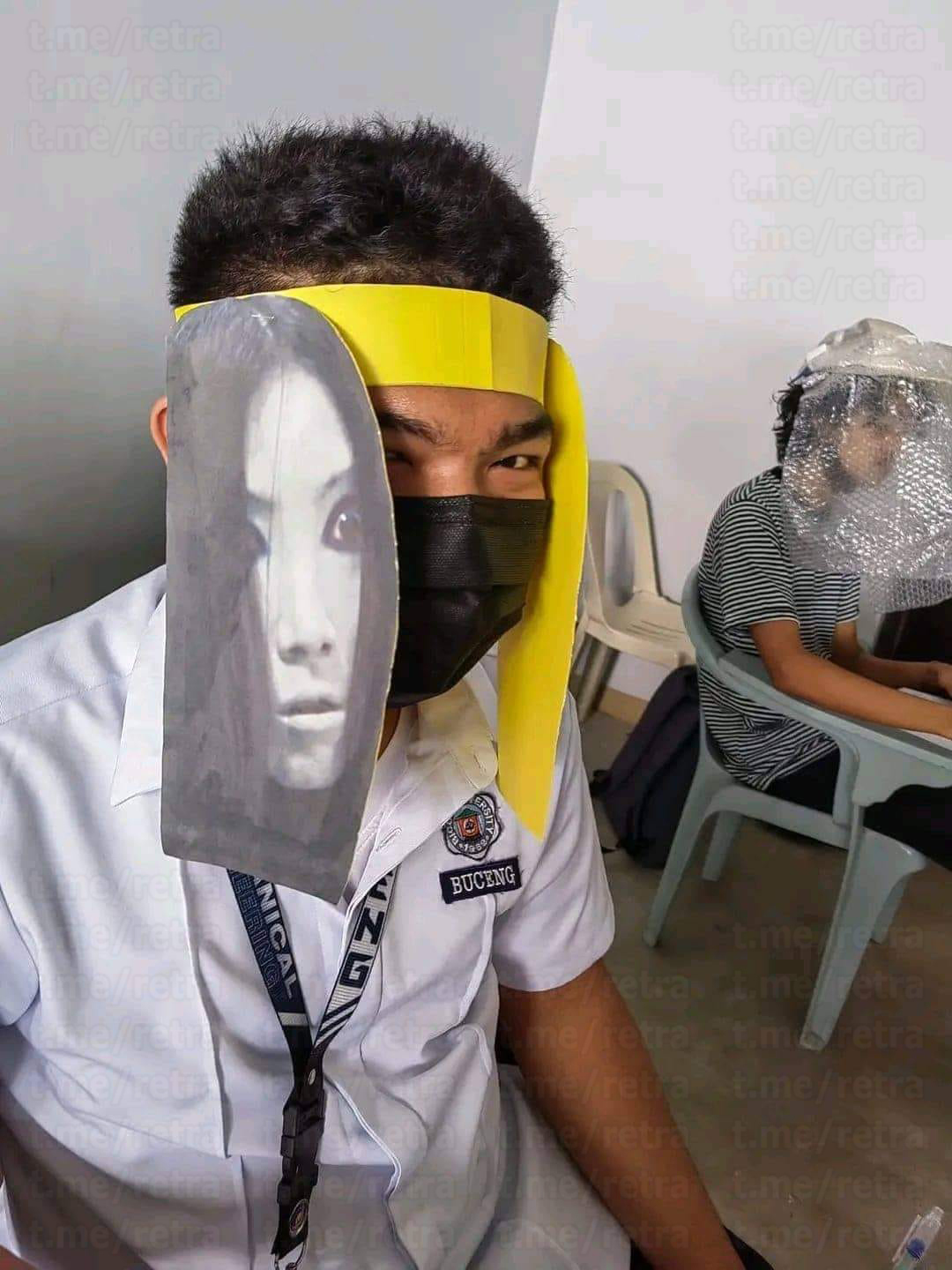 College students in the Philippines are required to wear 'anti-cheating hats' to their exams that would block them from seeing other than their desk - Philippines, Students, Studies, Exam, Hat, Creative, Humor, Longpost