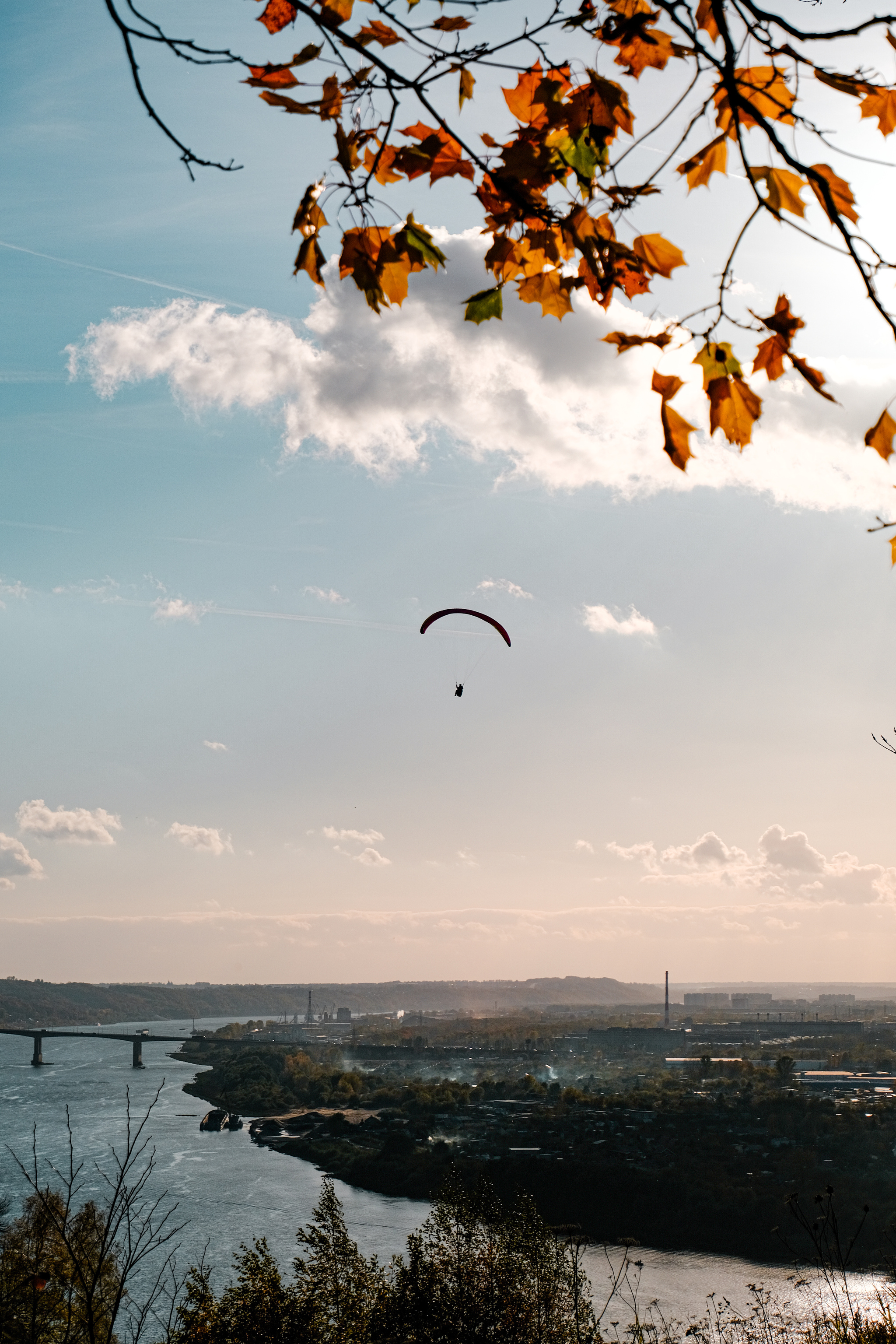 Road around Nizhny Novgorod - My, The photo, Town, Road, Autumn, Paragliding, Longpost