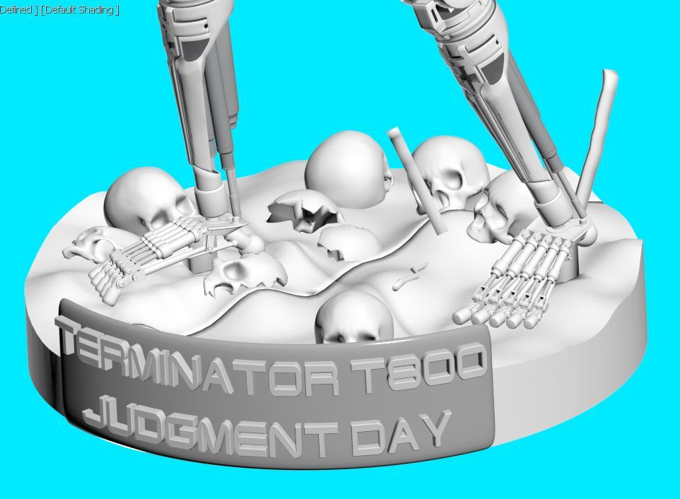 Terminator T-800 Endoskeleton Rekvizit T2 3D print model - My, 3D печать, 3D, 3D modeling, T2, Longpost, Computer graphics, Painting miniatures, Figurines, Blender, T-800