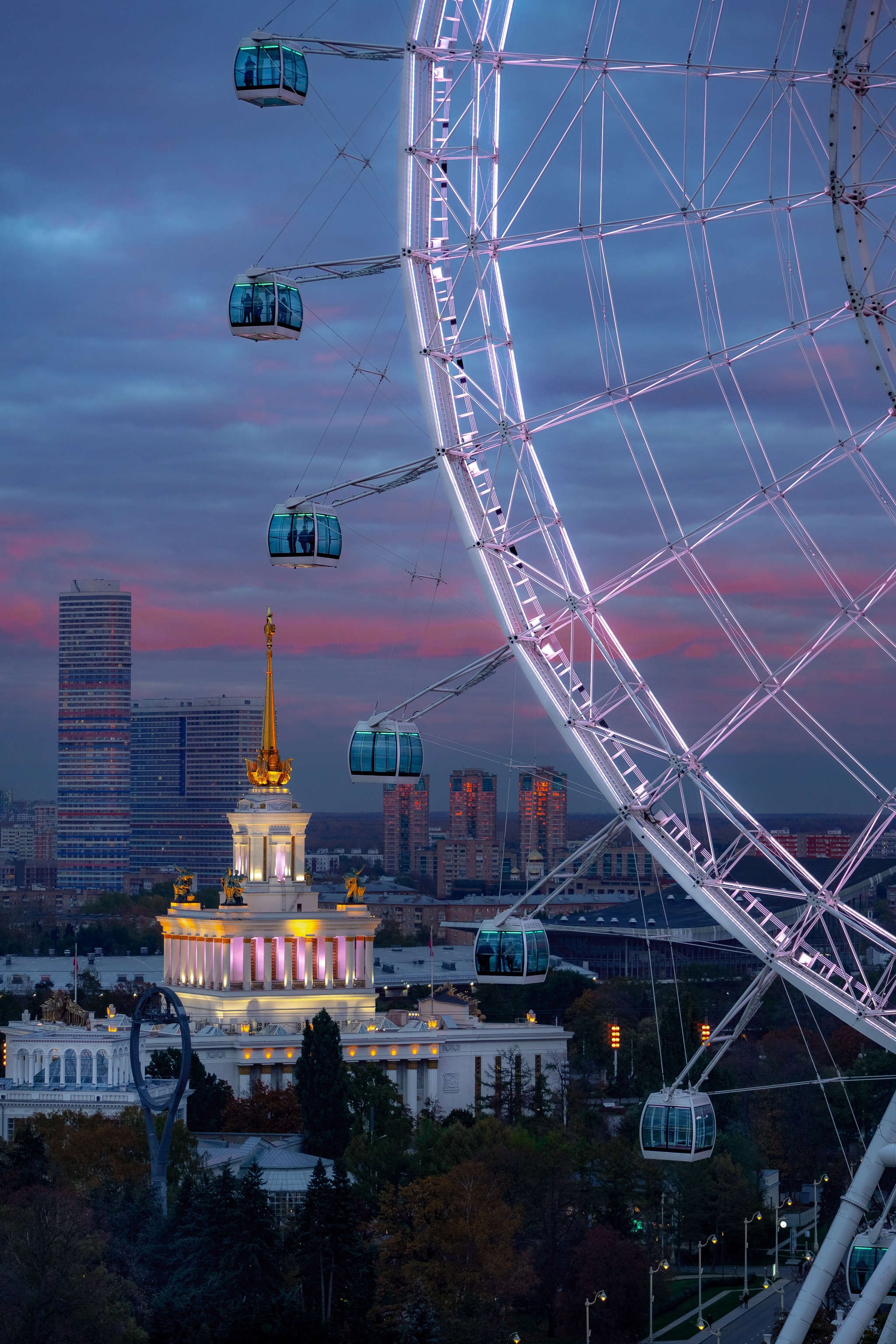 Солнце Москвы - Моё, Москва, Колесо обозрения, Красота, Фотография, Город, Закат