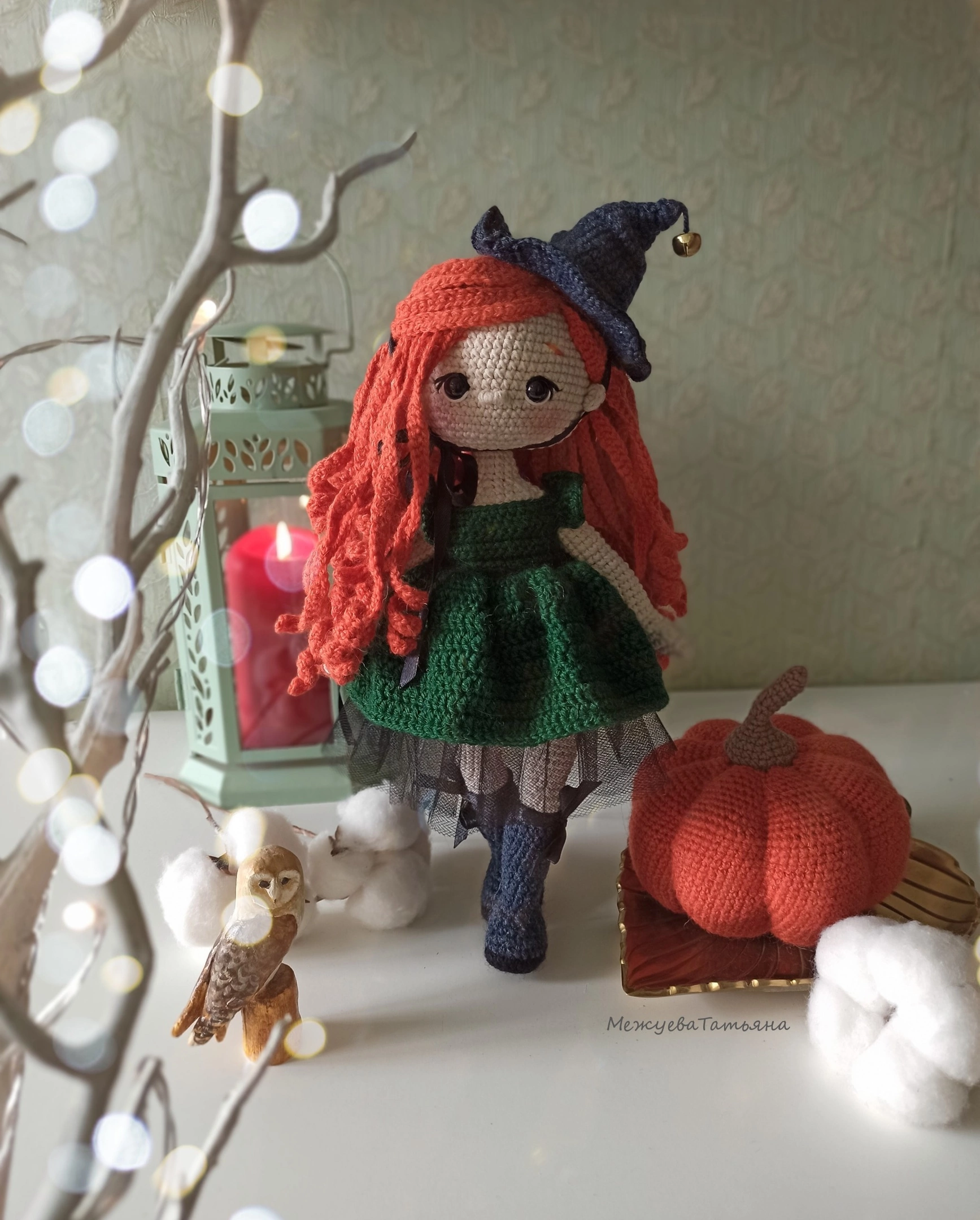 Little Witch Samantha - My, Knitted toys, Knitting, Crochet, Needlework without process, Creation, Author's toy, Witch, Halloween, Magic, Wizards, Longpost