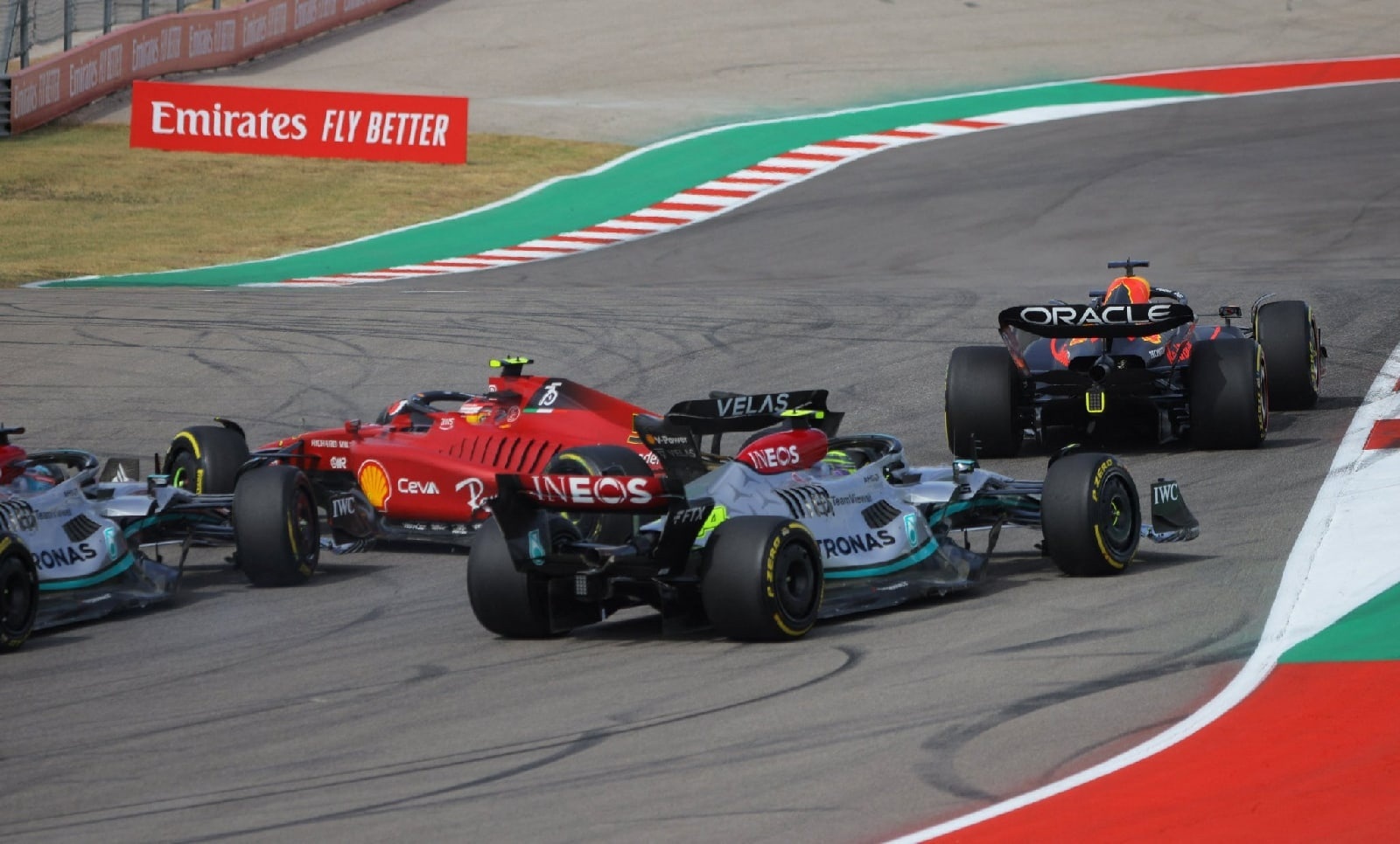 Not today, silver cowboy - Автоспорт, Formula 1, Race, Takeoff, Austin, Texas, USA, Red bull, Mercedes, Max Verstappen, Lewis Hamilton, Charles Leclerc, Carlos Sainz, George Russell, Sebastian Vettel, 2022, World championship, Video, Youtube, Longpost