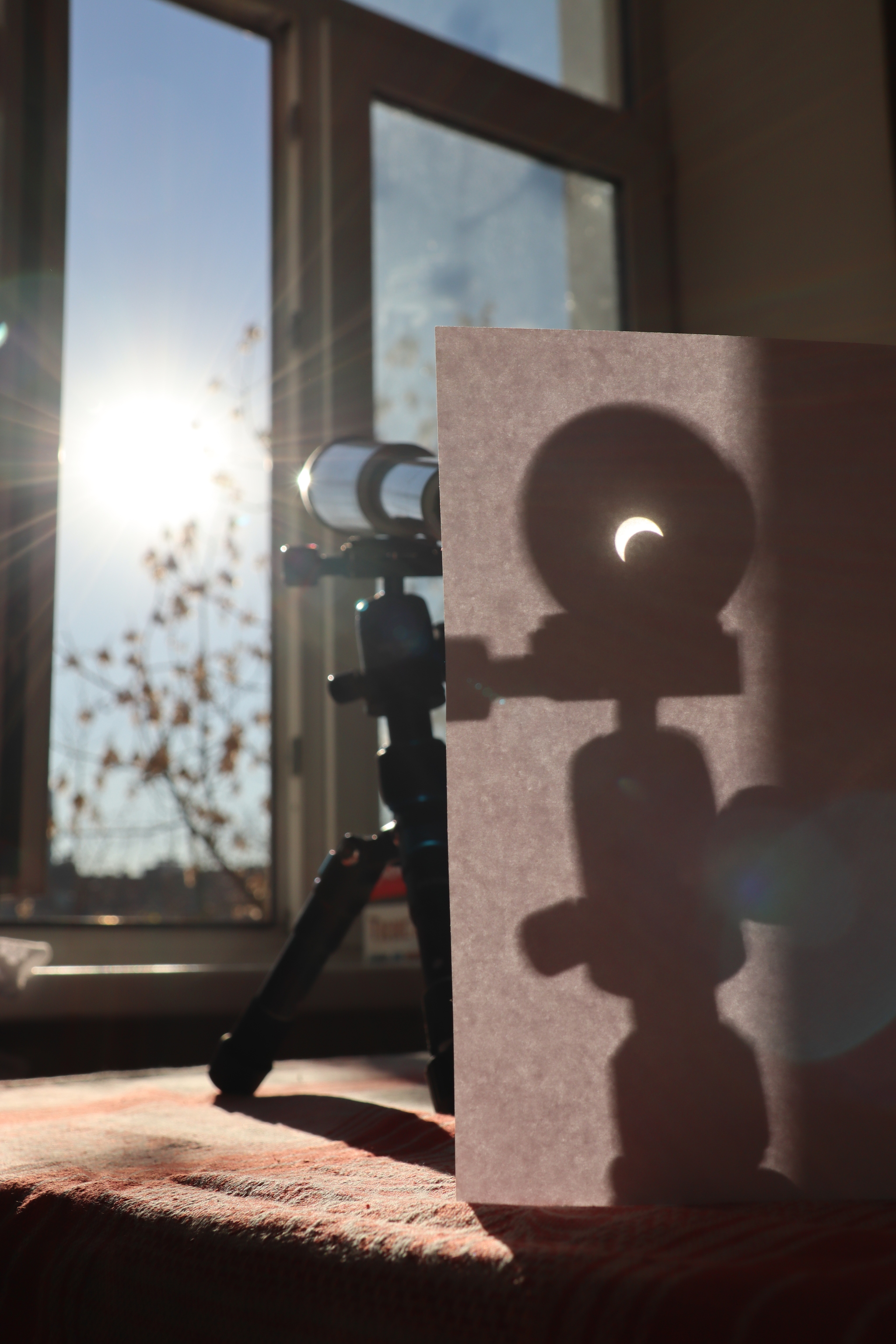 Eclipse - My, Eclipse, Telescope, moon, The sun, Astronomy, Autumn, Projection