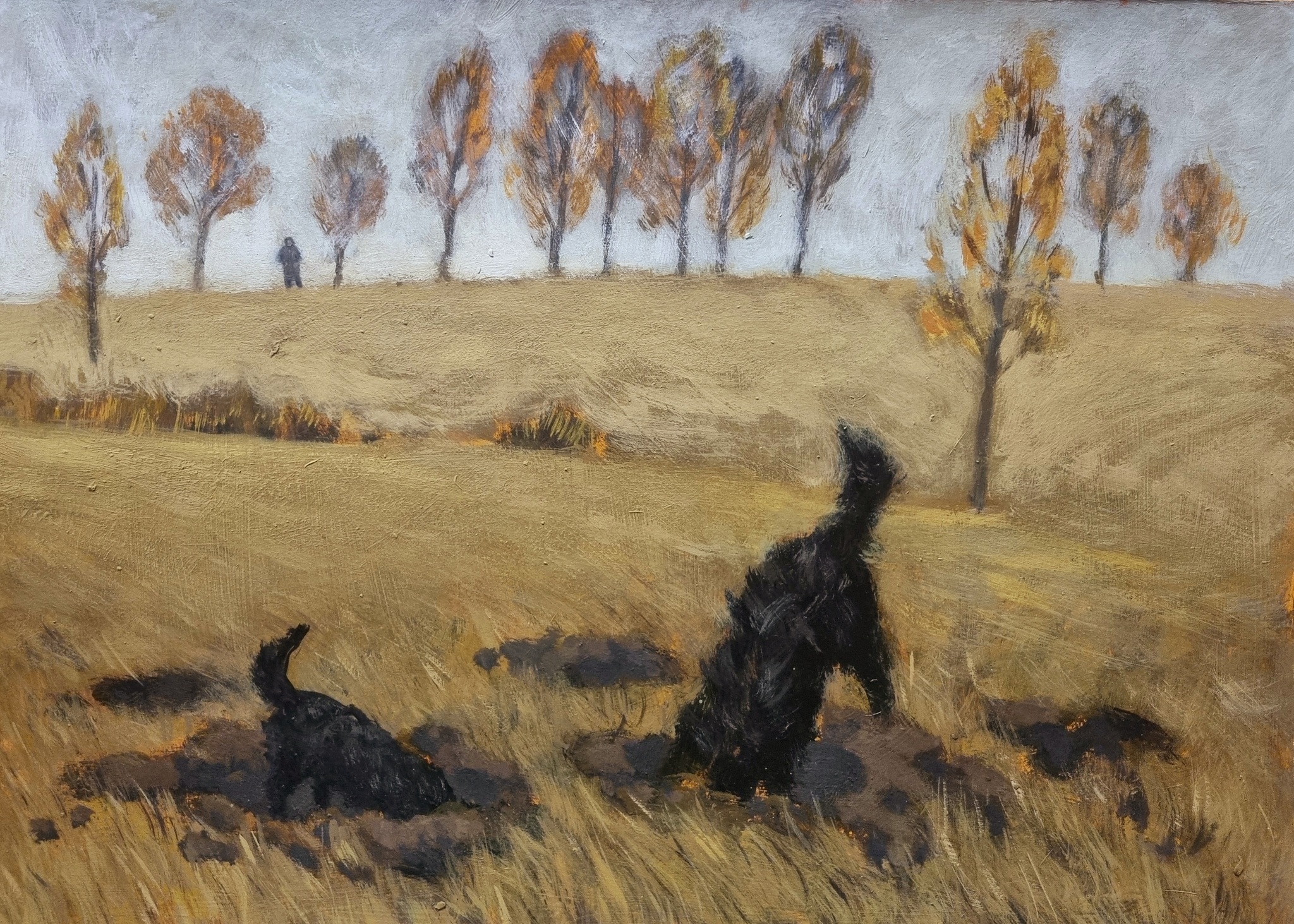 Diggers - My, Dog, Drawing, Autumn, Art, Gouache