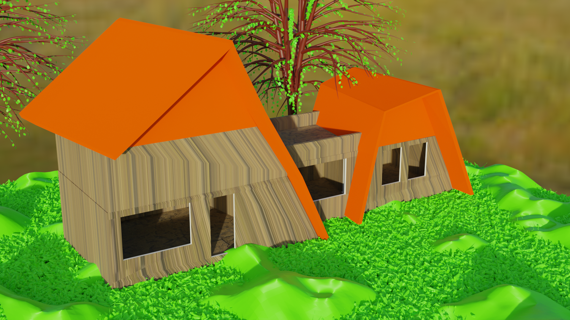 Blurnder Models - My, House, Exterior, Blender, Blender, 3D modeling, 3D