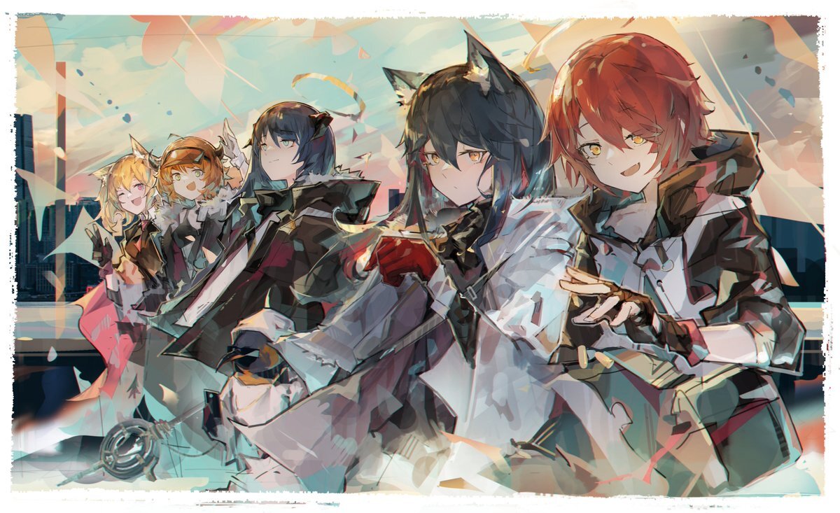 Arknights operators - Аниме, Anime Art, Arknights, Amiya, Platinum, Texas (Arknights), Sora (Arknights), Croissant, Lappland, Nian, Видео, Вертикальное видео, Длиннопост