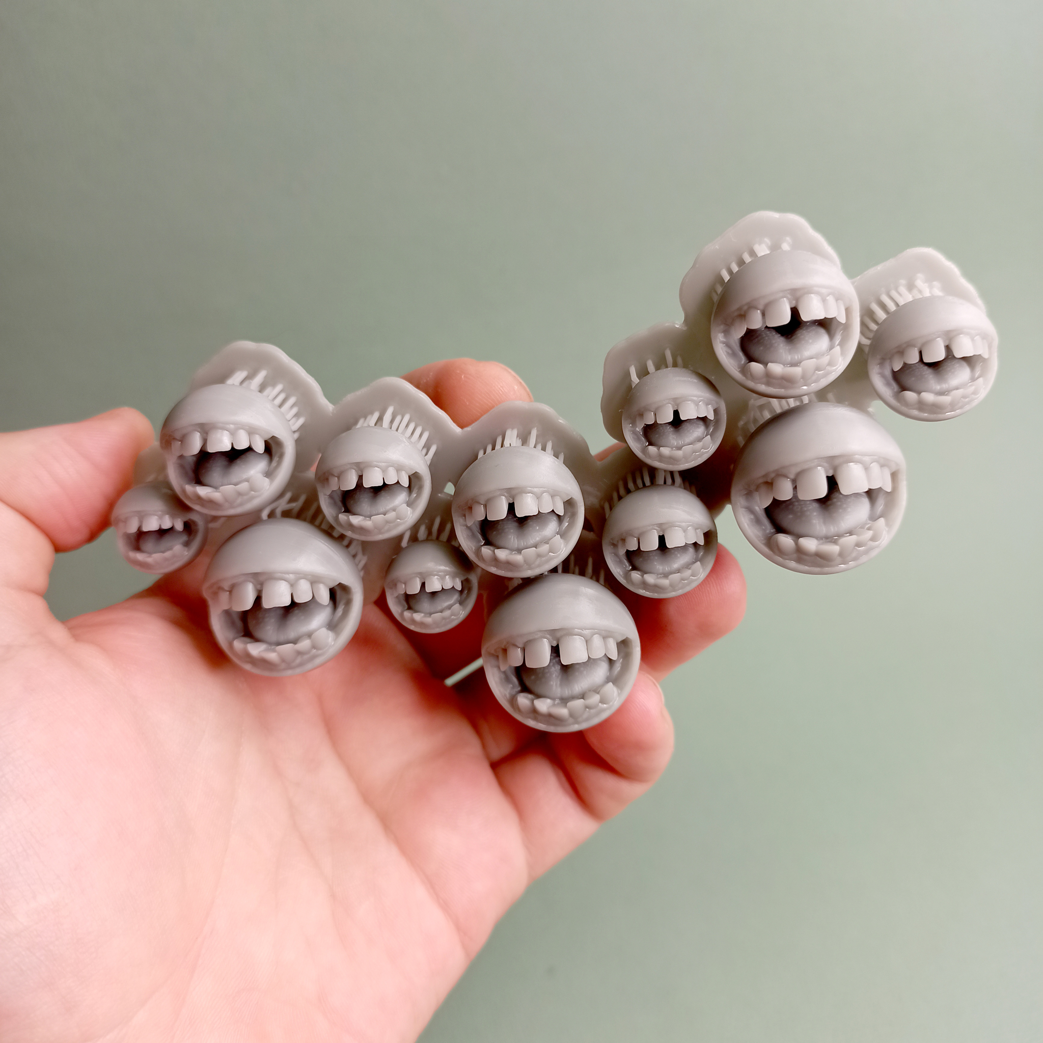 Ilyushin mouth in assortment - My, 3D печать, Figurines, Miniature, Scale model, Collecting, Smile, 3D, 3D modeling, Photopolymer printing, Ball, Sphere, Longpost, Needlework without process