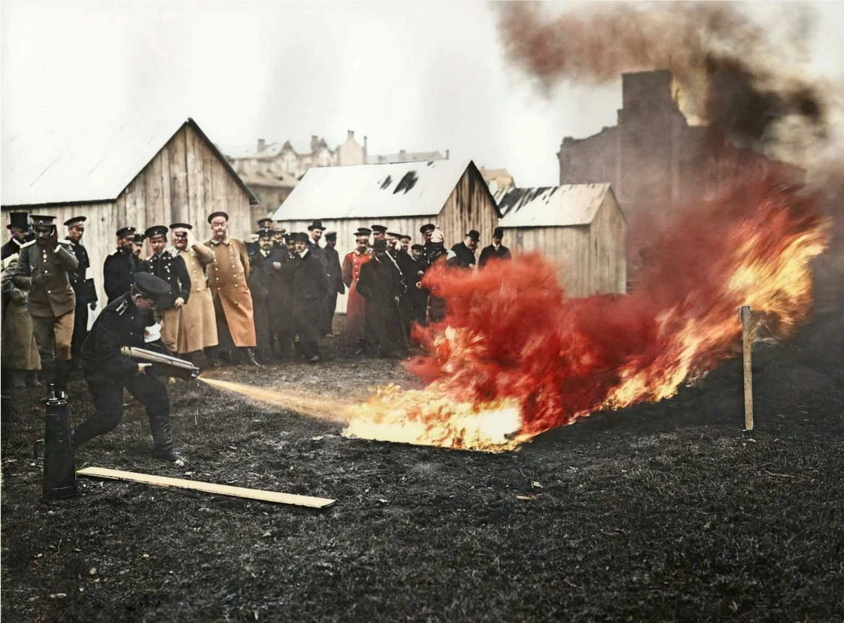 How were fires extinguished under the tsar? Fire Department of the Russian Empire - My, Colorization, Story, The photo, Firefighters, Old photo, Longpost, Saint Petersburg