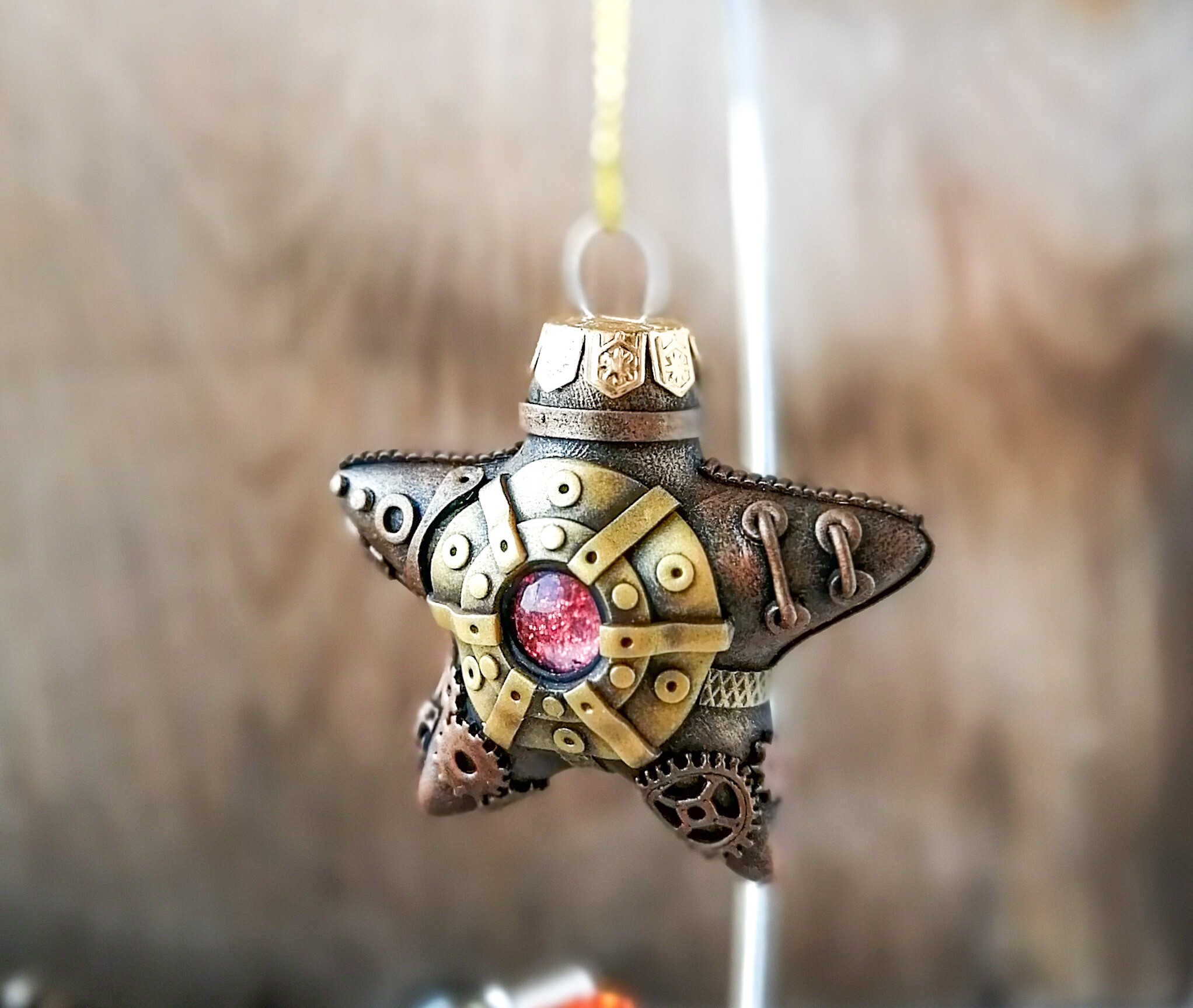 Christmas tree toy in steampunk style - My, Polymer clay, Needlework without process, Лепка, Handmade, Pokemon, Christmas decorations, Steampunk, New Year, Friday tag is mine, Longpost