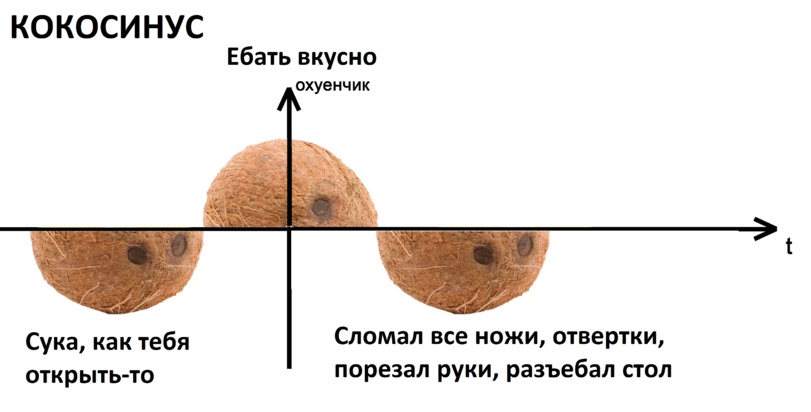 Cocosine - Humor, Coconut, Sine, Mathematics, Picture with text, Mat