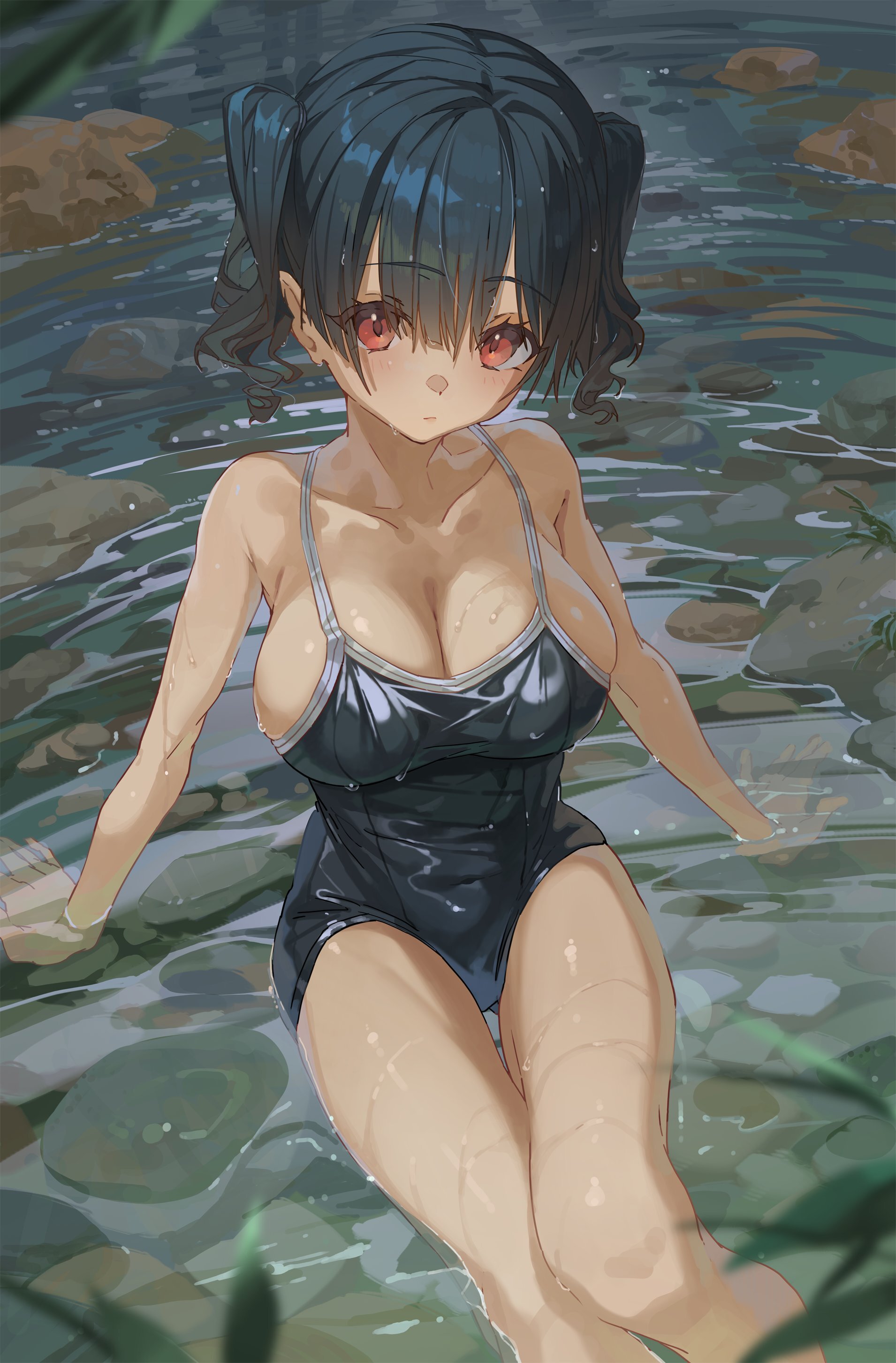 Kawai Oppai - NSFW, Anime, Anime art, Swimsuit, Boobs, Hand-drawn erotica, Hong