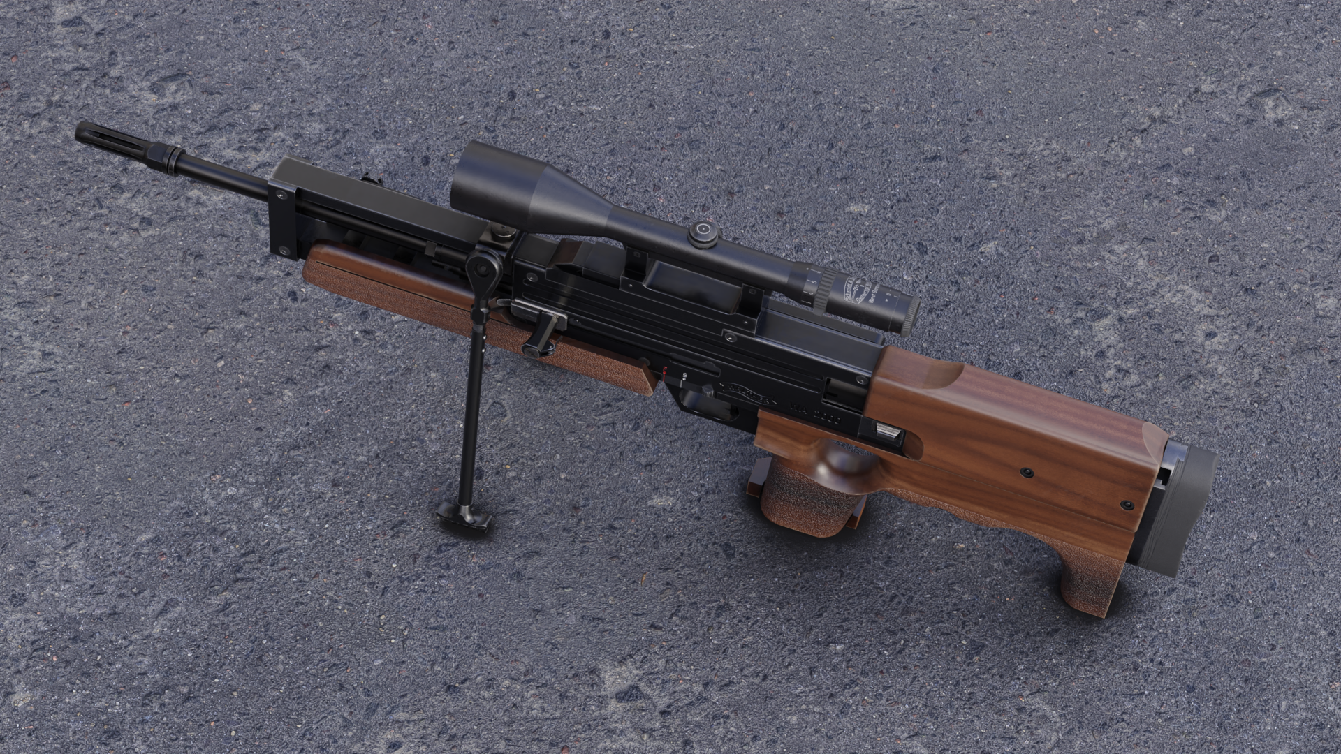 Walther WA 2000 - My, Blender, 3D modeling, Substance painter, Longpost