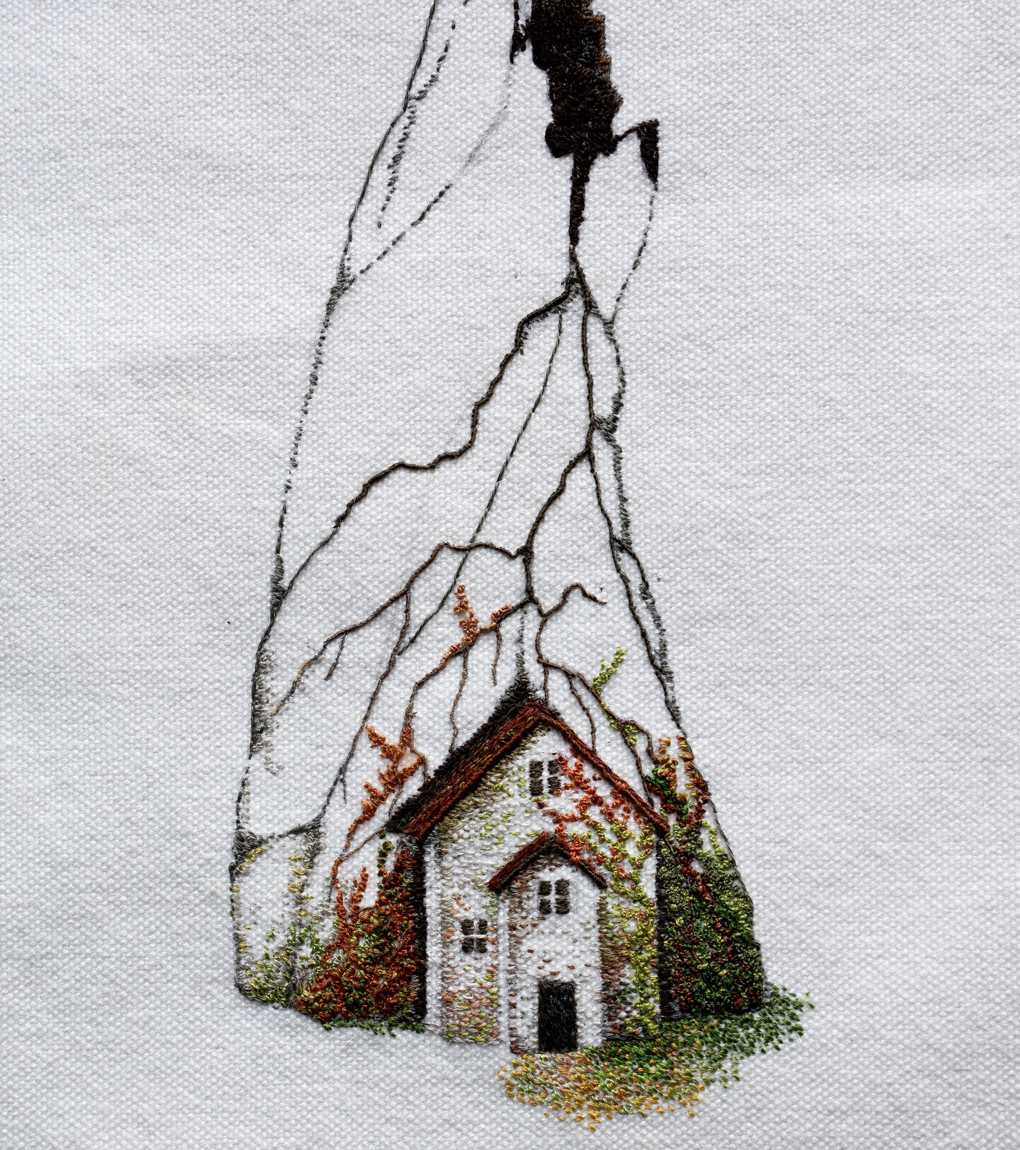 small house - My, With your own hands, Embroidery, Needlework, Painting, Longpost