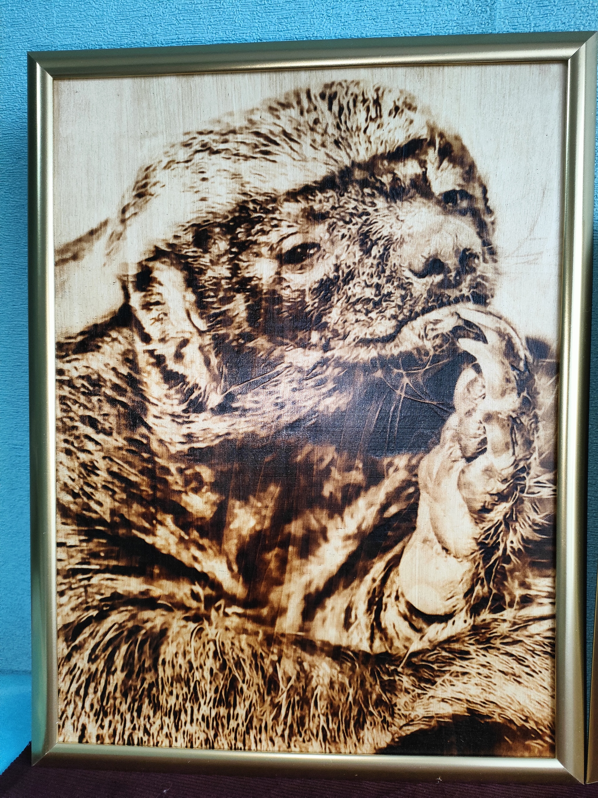 By order of one Pikabushnik made 3 paintings! - My, Pyrography, Presents, Painting, Owl, Otter, Honey badger, CNC, Longpost