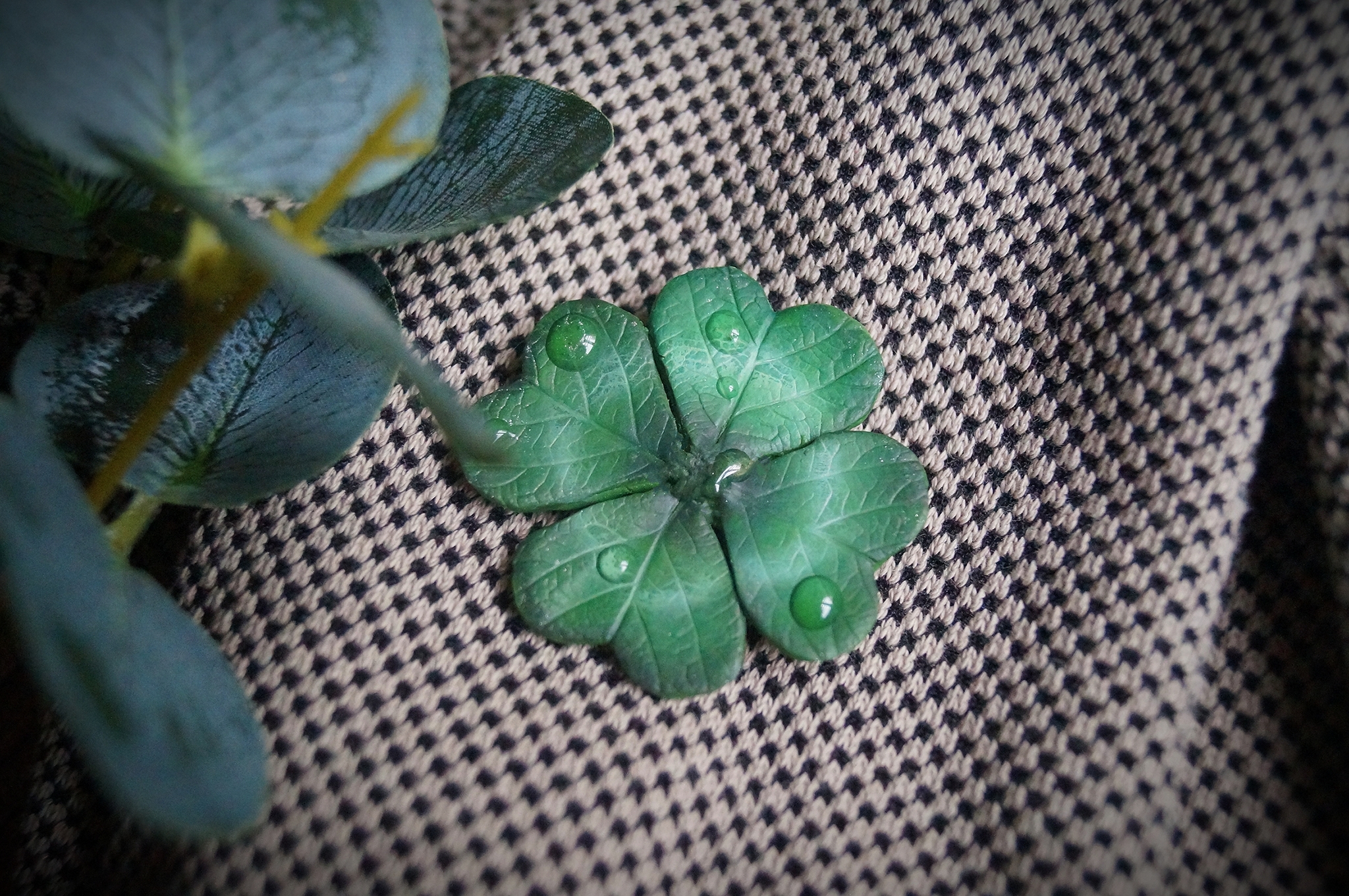 Handmade brooch four-leaf clover - My, Polymer clay, Лепка, Needlework without process, Clover, Four-leaf clover, Luck, Decoration, Handmade, With your own hands, Girls, Women