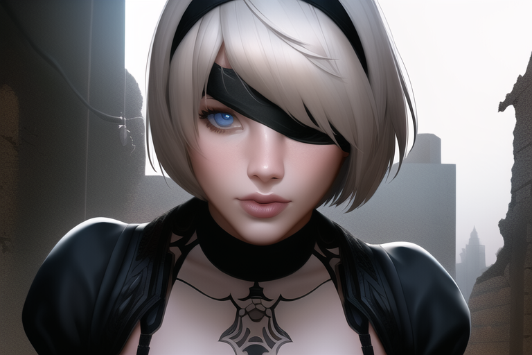 The best android from NovelAI - NSFW, My, Art, Нейронные сети, Artificial Intelligence, Girls, Anime, 2D, Stable diffusion, Longpost, Anime art, Yorha unit No 2 type B, NIER Automata, Booty