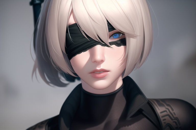 The best android from NovelAI - NSFW, My, Art, Нейронные сети, Artificial Intelligence, Girls, Anime, 2D, Stable diffusion, Longpost, Anime art, Yorha unit No 2 type B, NIER Automata, Booty