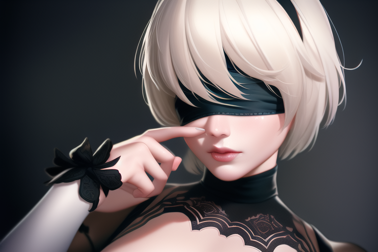 The best android from NovelAI - NSFW, My, Art, Нейронные сети, Artificial Intelligence, Girls, Anime, 2D, Stable diffusion, Longpost, Anime art, Yorha unit No 2 type B, NIER Automata, Booty