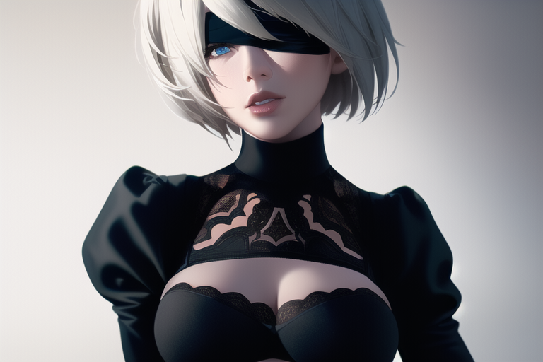 The best android from NovelAI - NSFW, My, Art, Нейронные сети, Artificial Intelligence, Girls, Anime, 2D, Stable diffusion, Longpost, Anime art, Yorha unit No 2 type B, NIER Automata, Booty