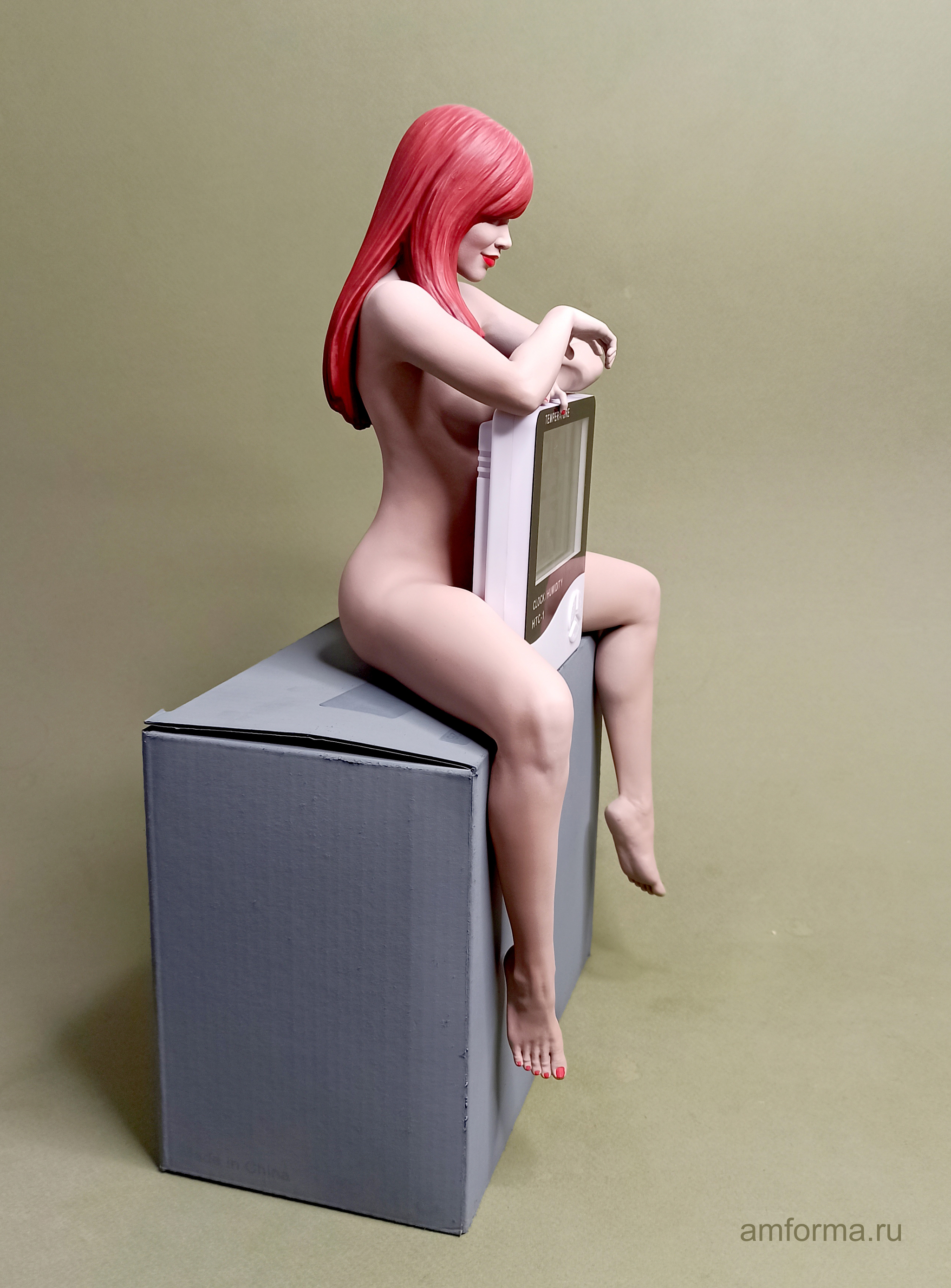 Hygrometer - NSFW, My, 3D печать, Scale model, Miniature, Modeling, Painting miniatures, Collecting, 3D modeling, 3D, Girls, Strong girl, Sports girls, Hygrometer, Redheads, Longpost