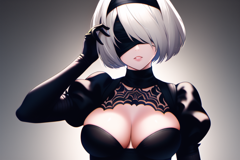 The best android from NovelAI (4) - NSFW, My, Art, Нейронные сети, Artificial Intelligence, Girls, Anime, 2D, Stable diffusion, Longpost, Anime art, Yorha unit No 2 type B, NIER Automata, Boobs, Sperm, Booty