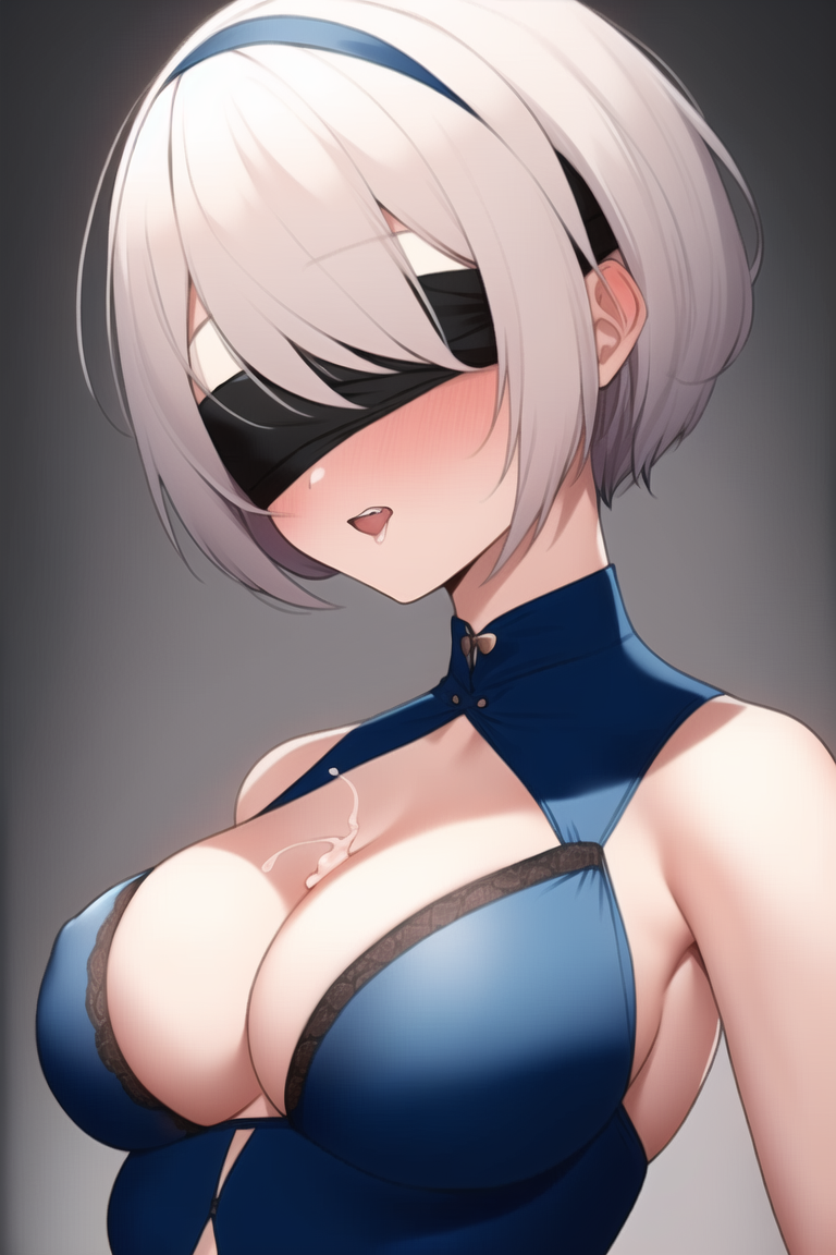 The best android from NovelAI (4) - NSFW, My, Art, Нейронные сети, Artificial Intelligence, Girls, Anime, 2D, Stable diffusion, Longpost, Anime art, Yorha unit No 2 type B, NIER Automata, Boobs, Sperm, Booty