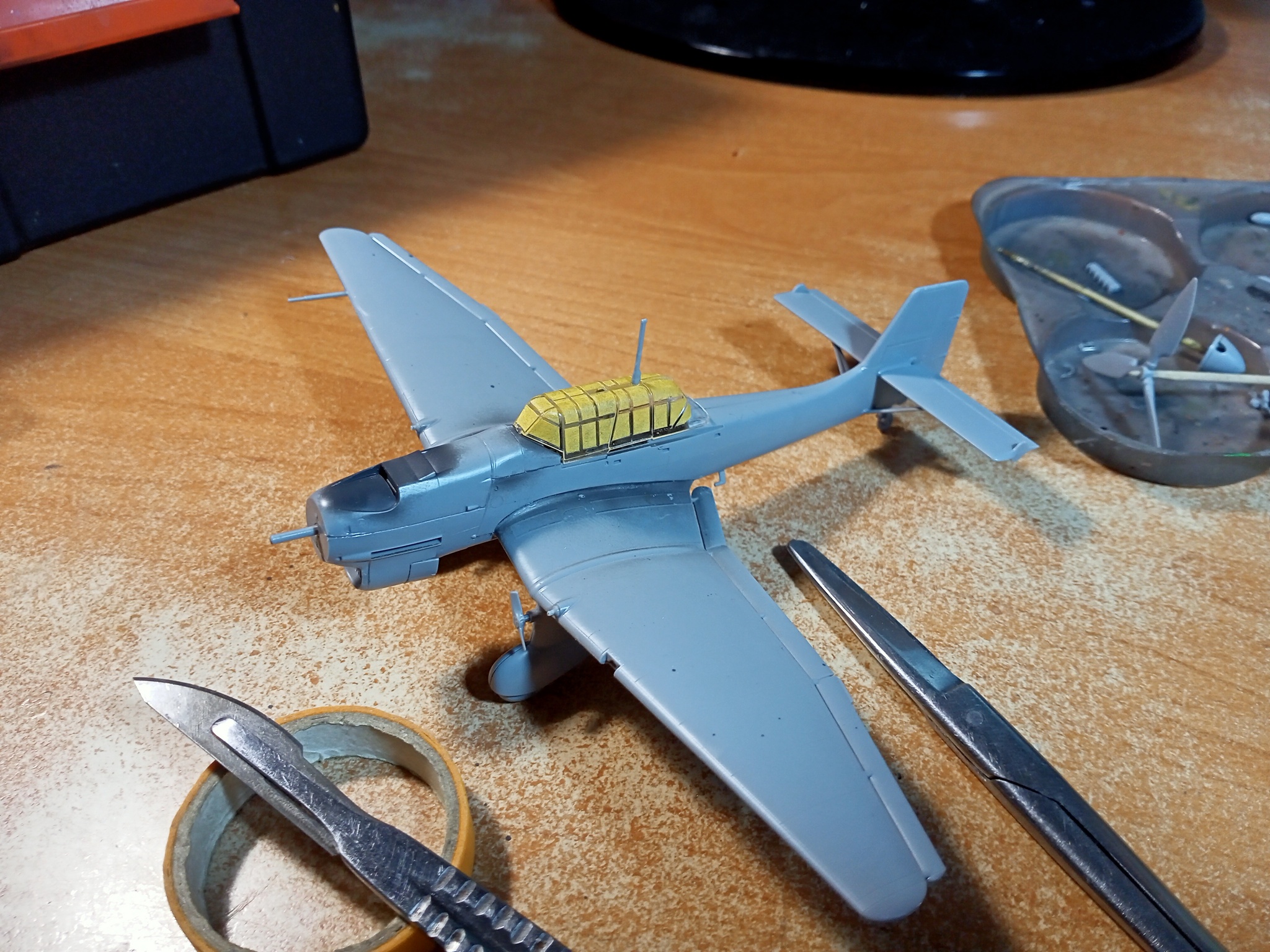 Junkers Ju.87B-2 Stuka (1/72 Zvezda). Assembly notes - My, Stand modeling, Modeling, Scale model, Miniature, Painting miniatures, With your own hands, Needlework with process, Needlework, Aviation, The Second World War, Airplane, Germany, Luftwaffe, Prefabricated model, Airbrushing, Overview, Bomber, Junkers, Thing, Longpost