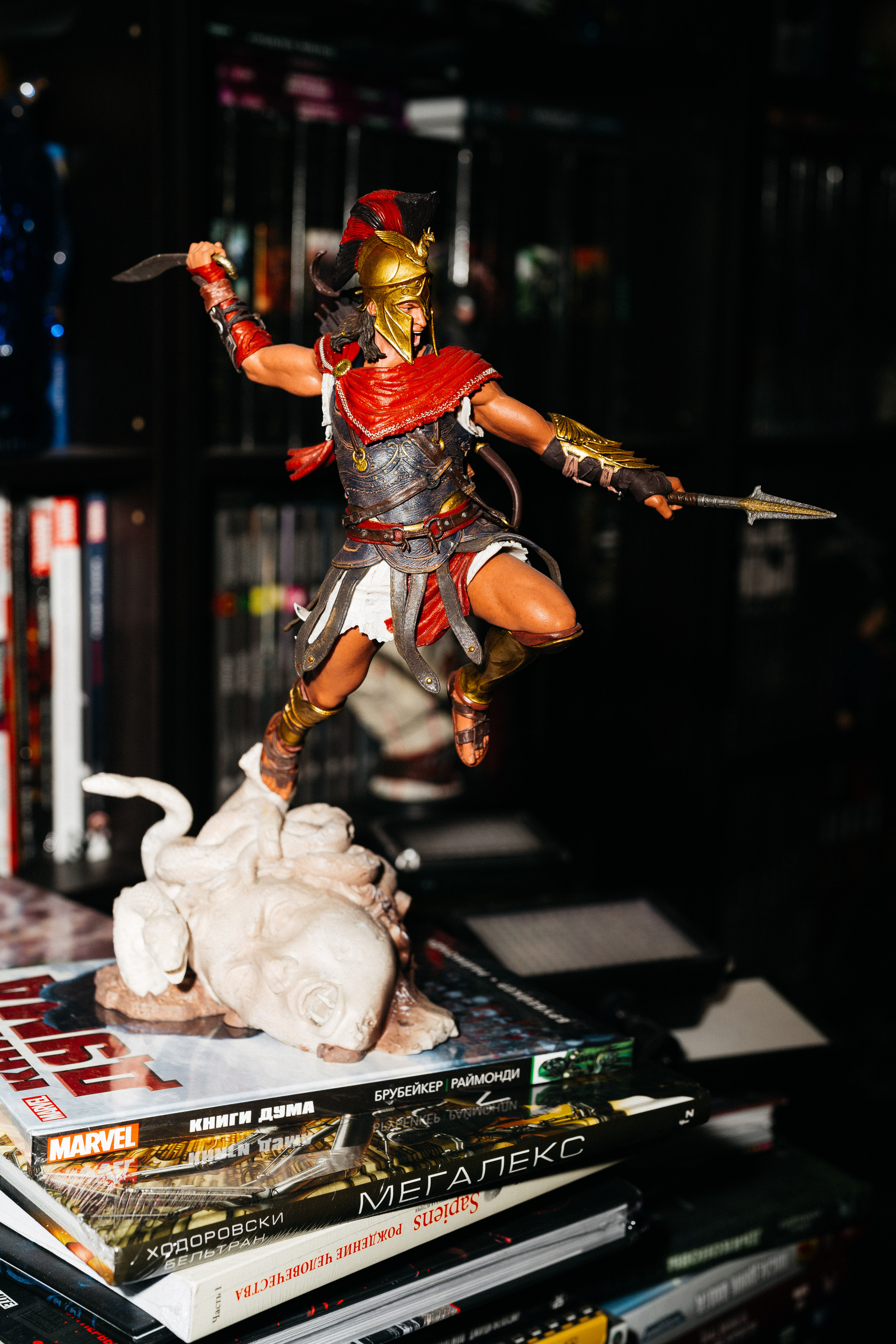 Who guards your bookshelves? - My, Collection, Collecting, Collector's Edition, Figurines, Cyberpunk 2077, The Elder Scrolls V: Skyrim, Fallout 76, Fallout, Longpost