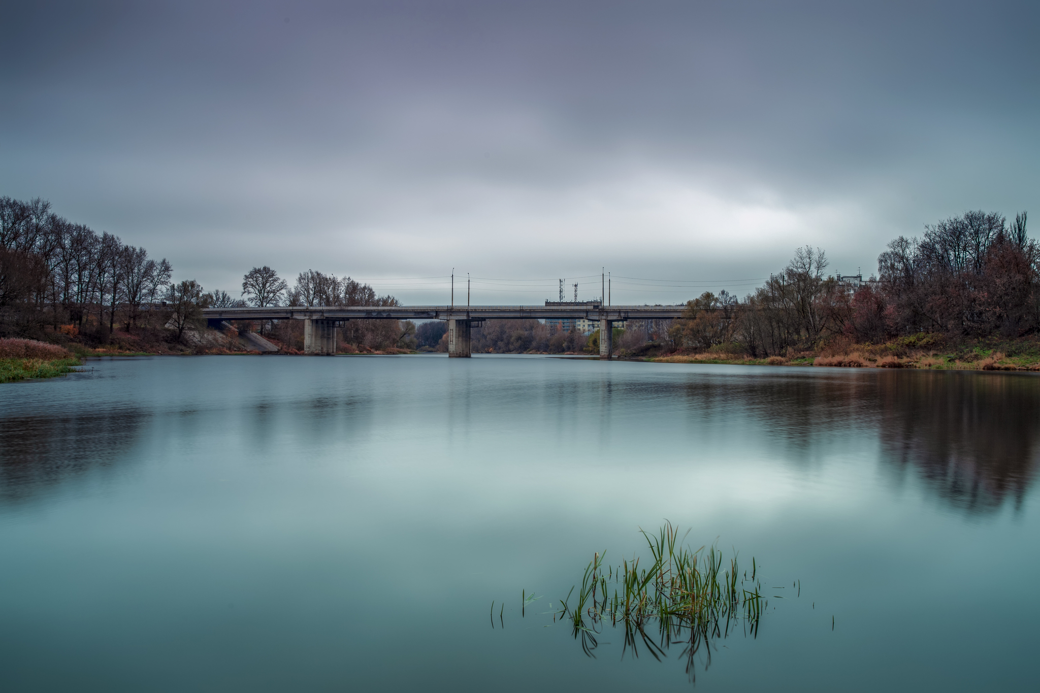 View of the Krasinsky bridge, Tver - My, The photo, Nature, Sky, Autumn, River, Tver, Bridge