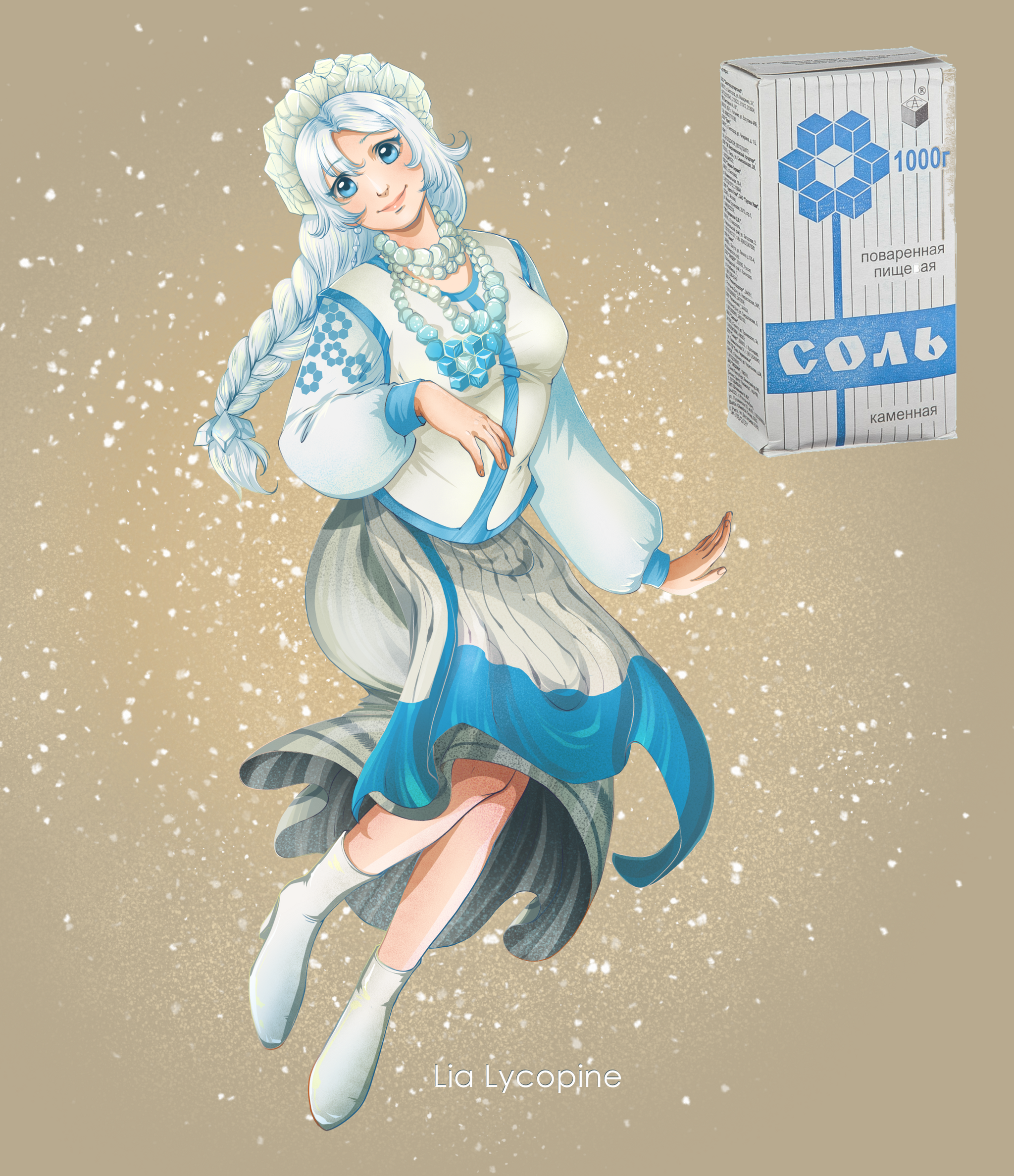 Table salt-chan - My, Humanization, Salt, Drawing, Digital drawing, Anime